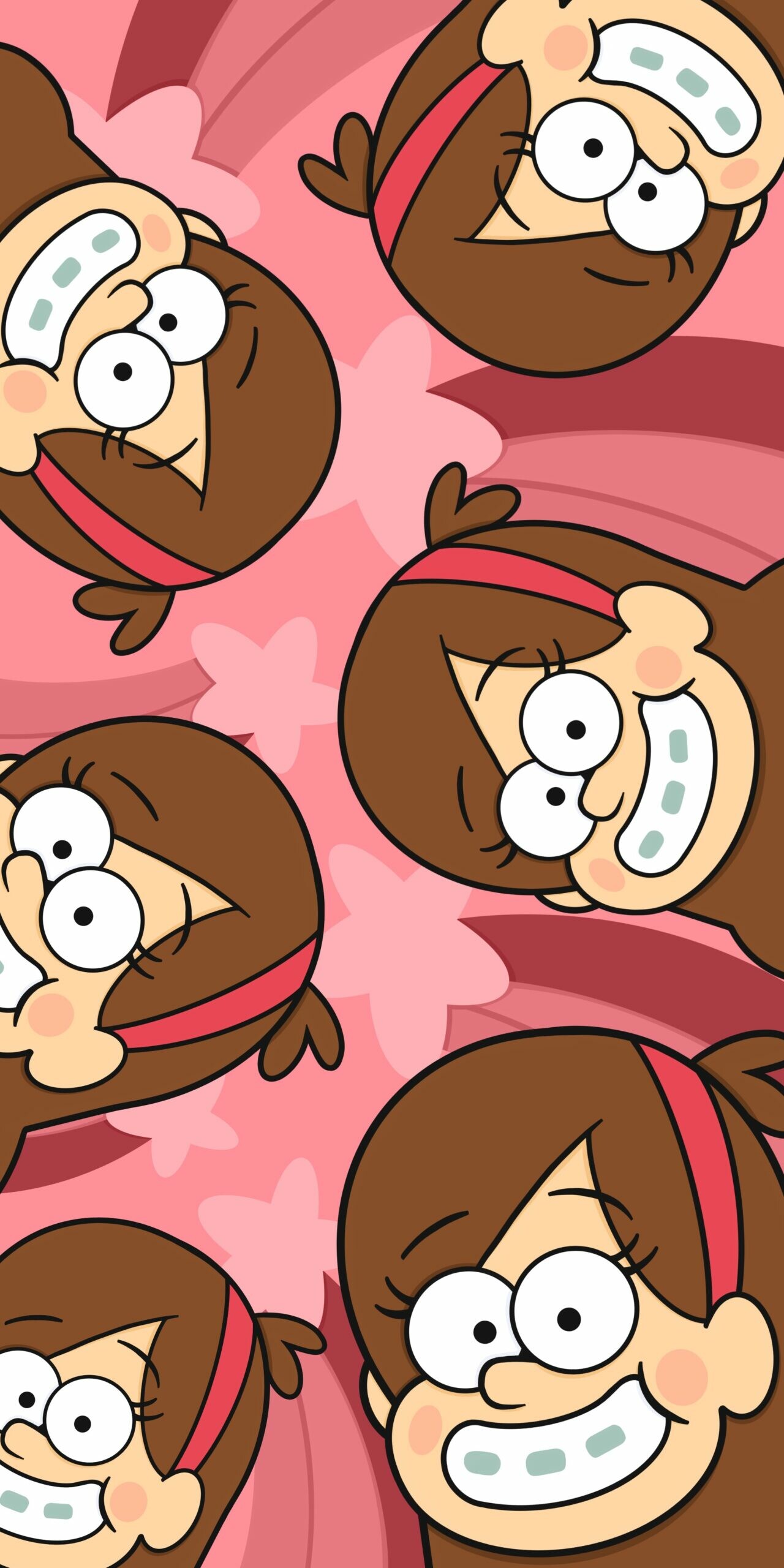 Mabel Pines, Repeating face pattern, Pink background Mabel Pines, Repeating face pattern, Pink background — 1280×2560 HD wallpaper