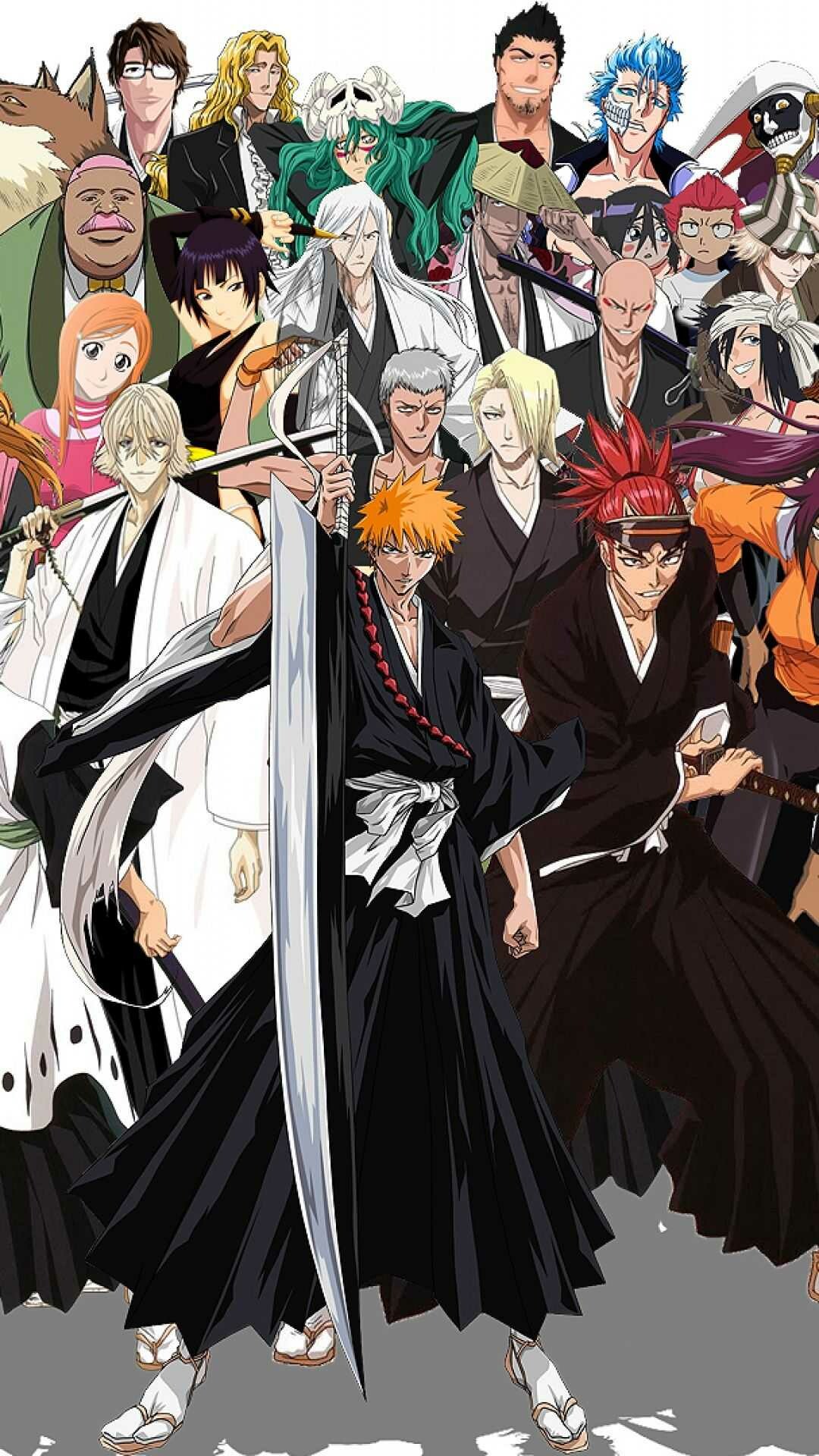 Ichigo Kurosaki, Grimmjow Jaegerjaquez, Full cast collage Ichigo Kurosaki, Grimmjow Jaegerjaquez, Full cast collage — 1080×1920 HD wallpaper