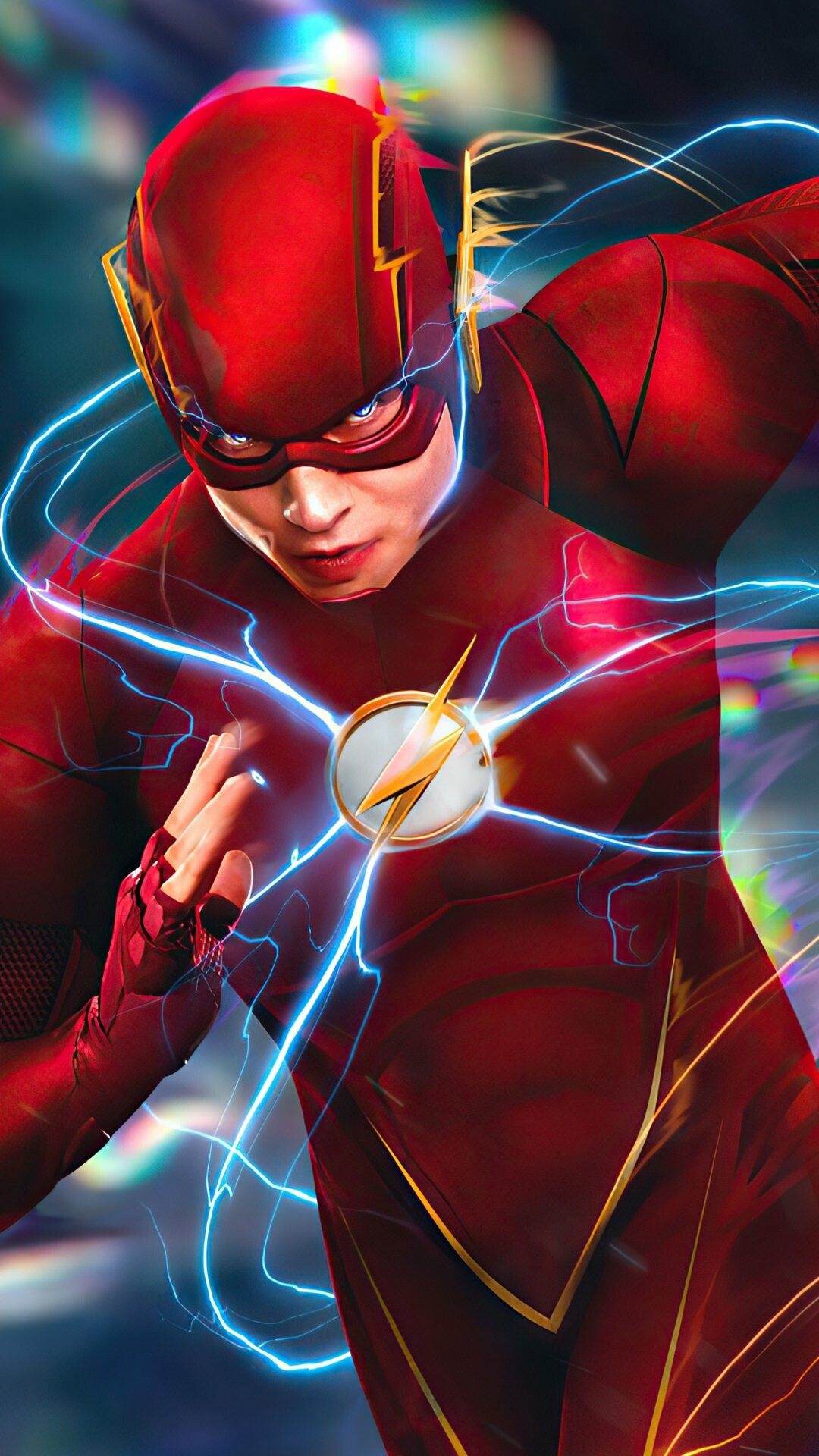 Barry Allen Flash, Lightning bolt emblem, Blue electric arcs Barry Allen Flash, Lightning bolt emblem, Blue electric arcs — 1080×1920 HD wallpaper