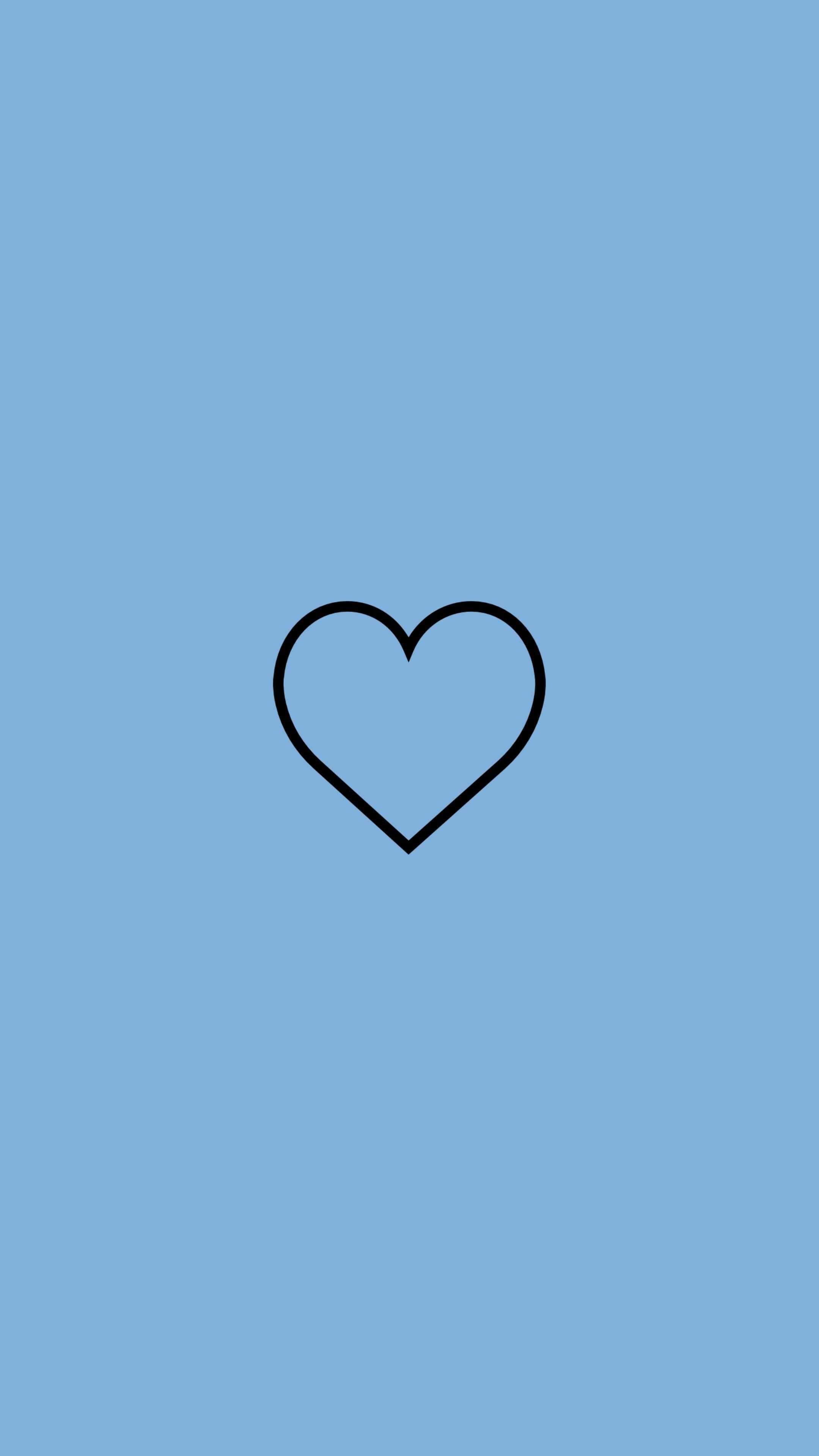 Black heart outline, Light blue backdrop, Minimalist line icon Black heart outline, Light blue backdrop, Minimalist line icon — 2159×3840 HD wallpaper