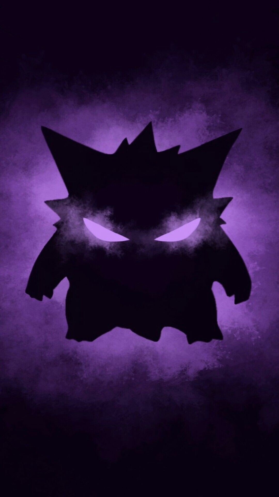 Gengar, Dark silhouette, Purple glowing eyes Gengar, Dark silhouette, Purple glowing eyes — 1080×1920 HD wallpaper