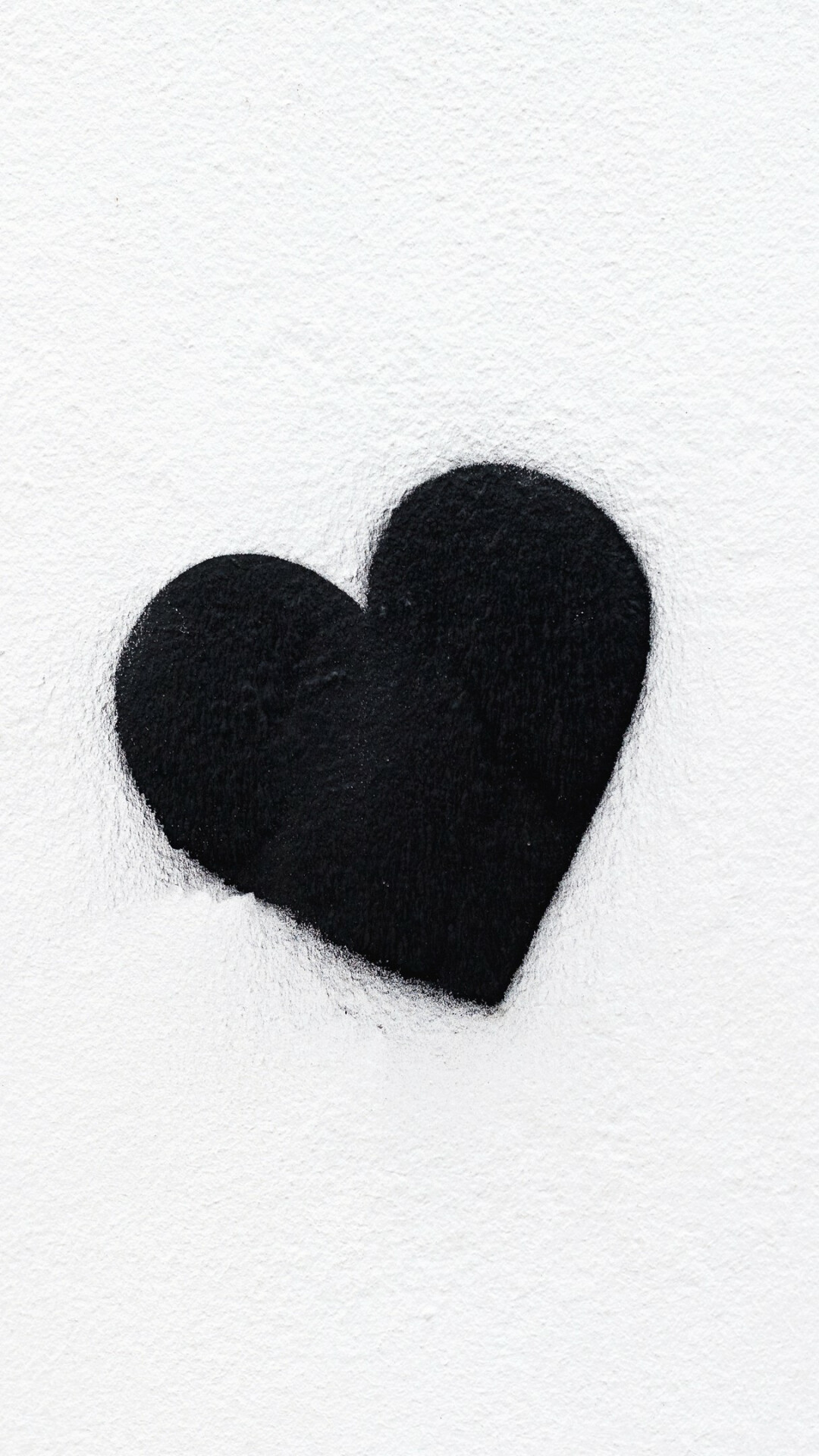 Black spray-painted heart, White textured wall, Minimalist graffiti Black spray-painted heart, White textured wall, Minimalist graffiti — 1080×1920 HD wallpaper