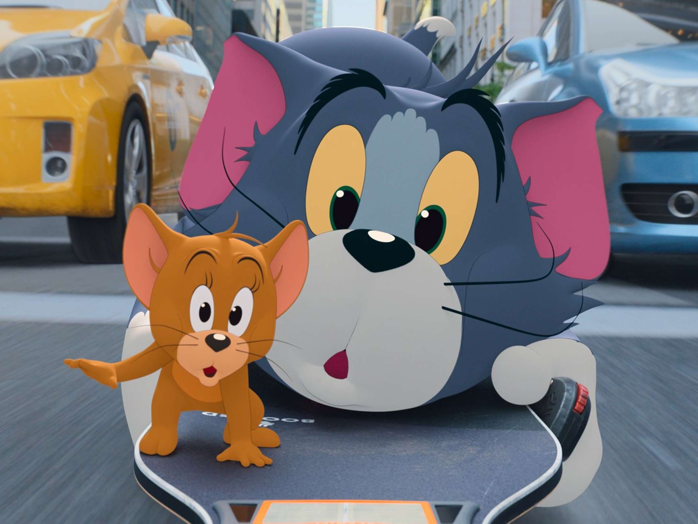 Tom the cat, Jerry the mouse, New York City street, Yellow taxi cab — 2400×1800 HD wallpaper