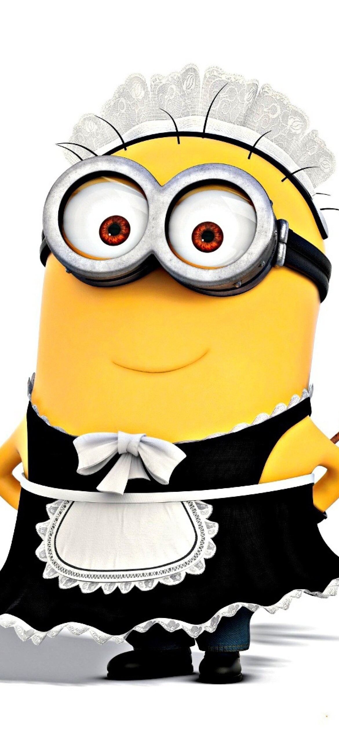 Minion, French maid costume, White apron bow — 1170×2532 HD wallpaper