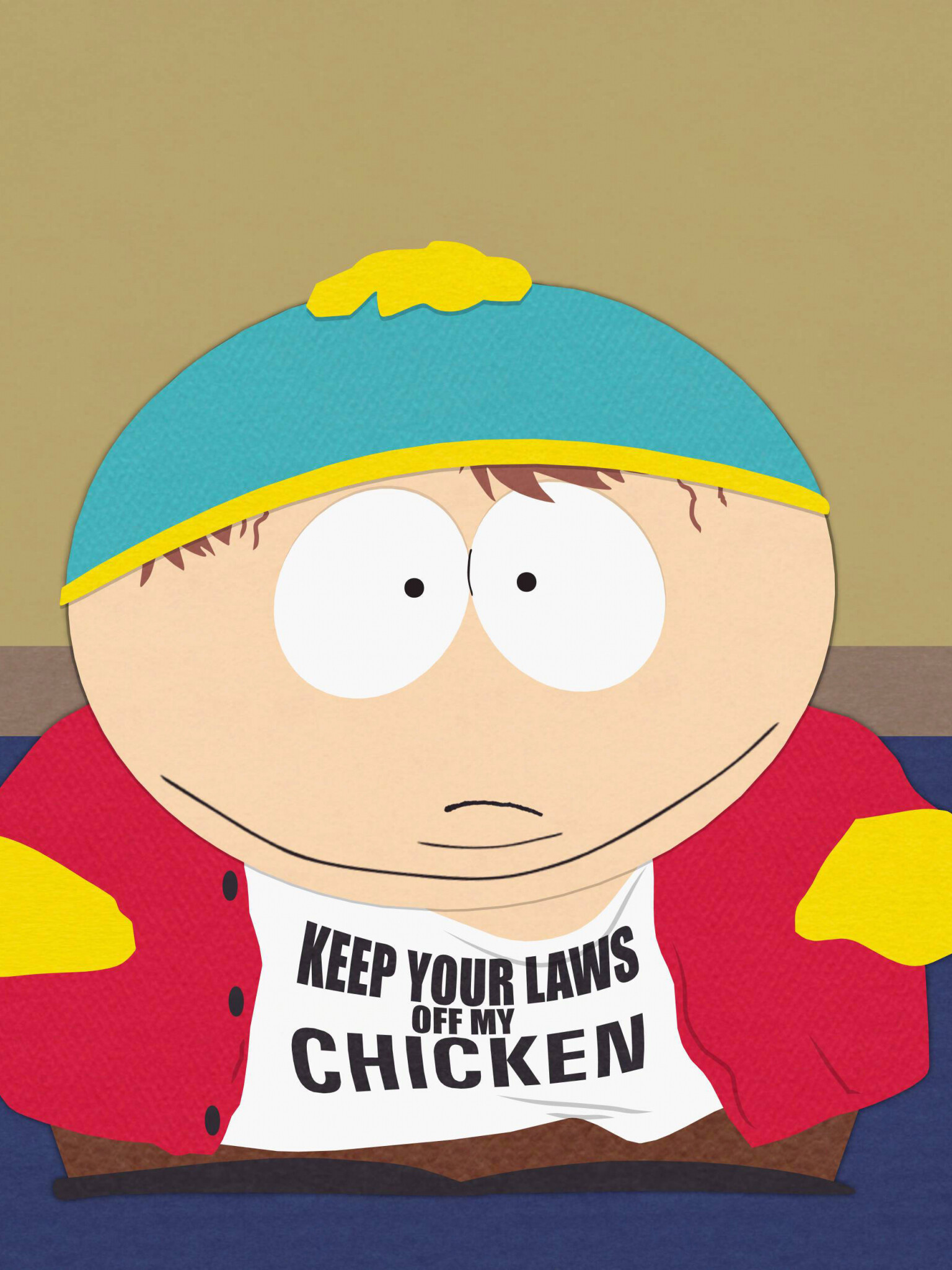 Eric Cartman, Keep Your Laws Off My Chicken, Cyan beanie red jacket — 1536×2048 HD wallpaper