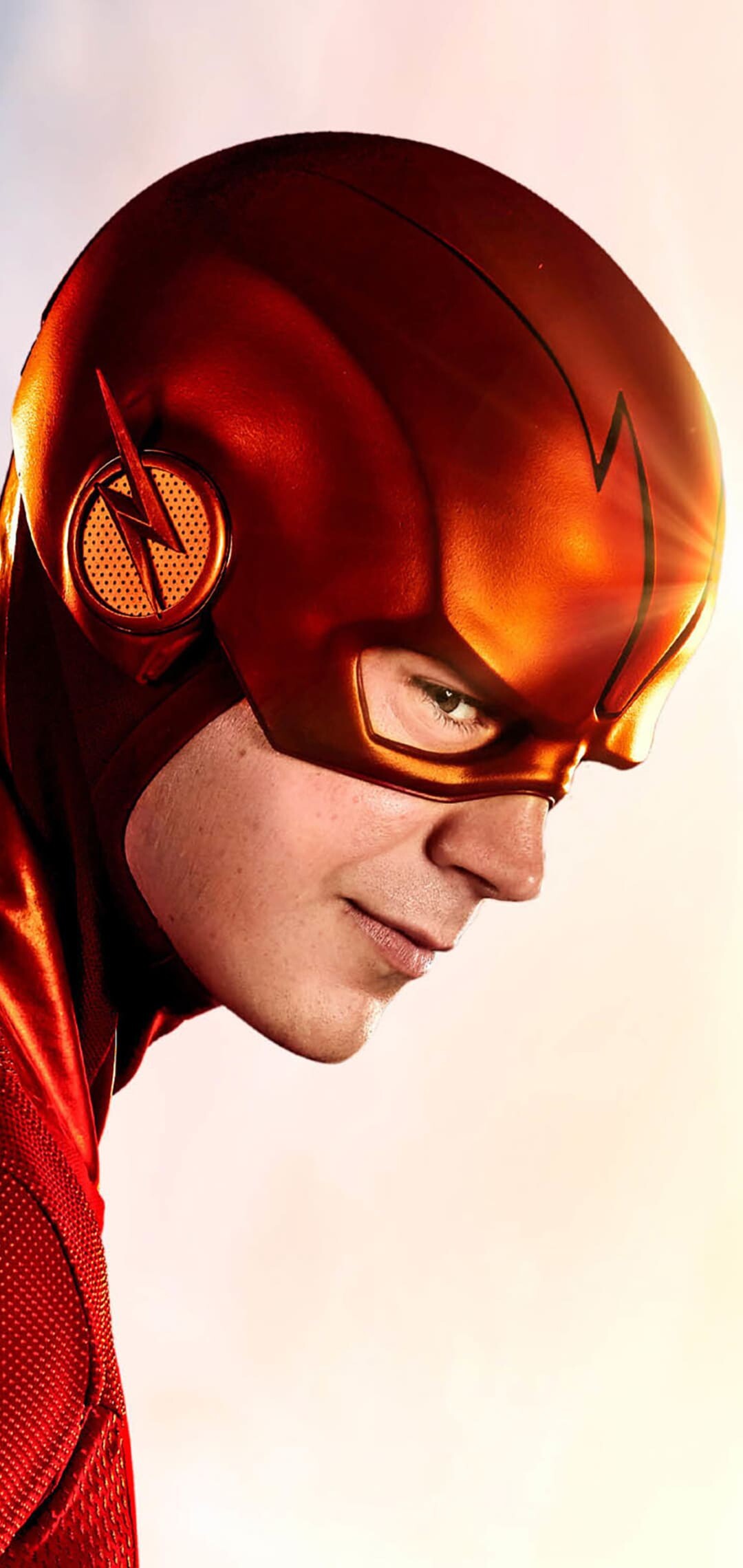 Grant Gustin Flash, Red lightning cowl, CW Barry Allen — 1080×2280 HD wallpaper