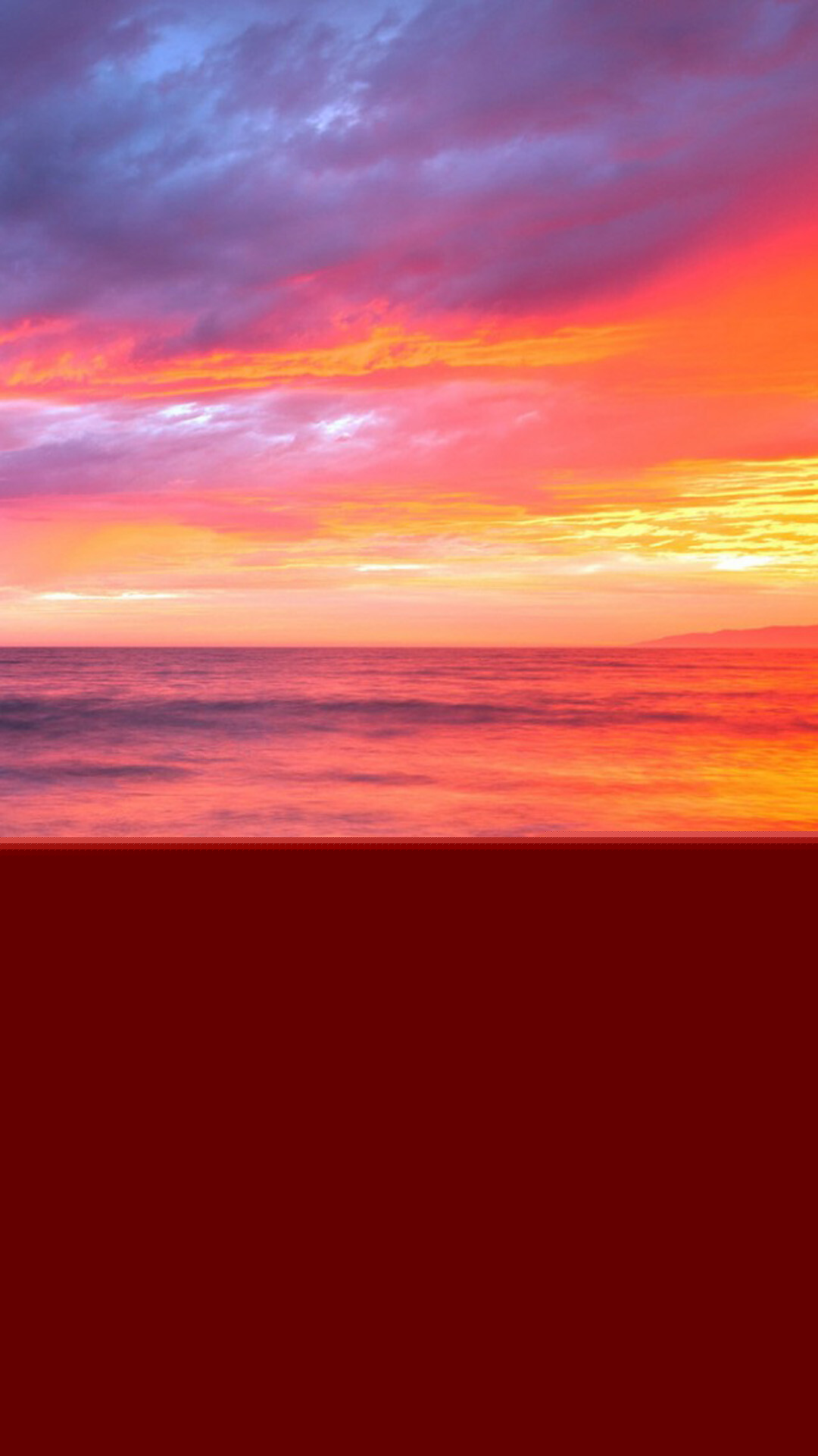 Vivid ocean sunset, Pink orange storm clouds, Wave reflection foreground — 1080×1920 HD wallpaper