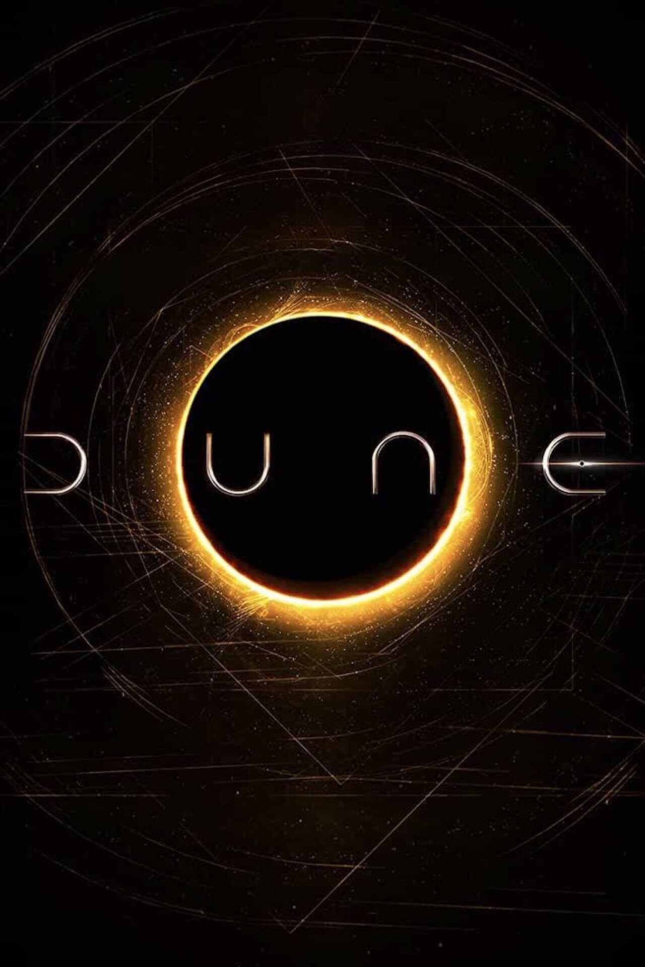Dune (2021) eclipse logo, Glowing solar corona, Teaser title card — 1280×1920 HD wallpaper