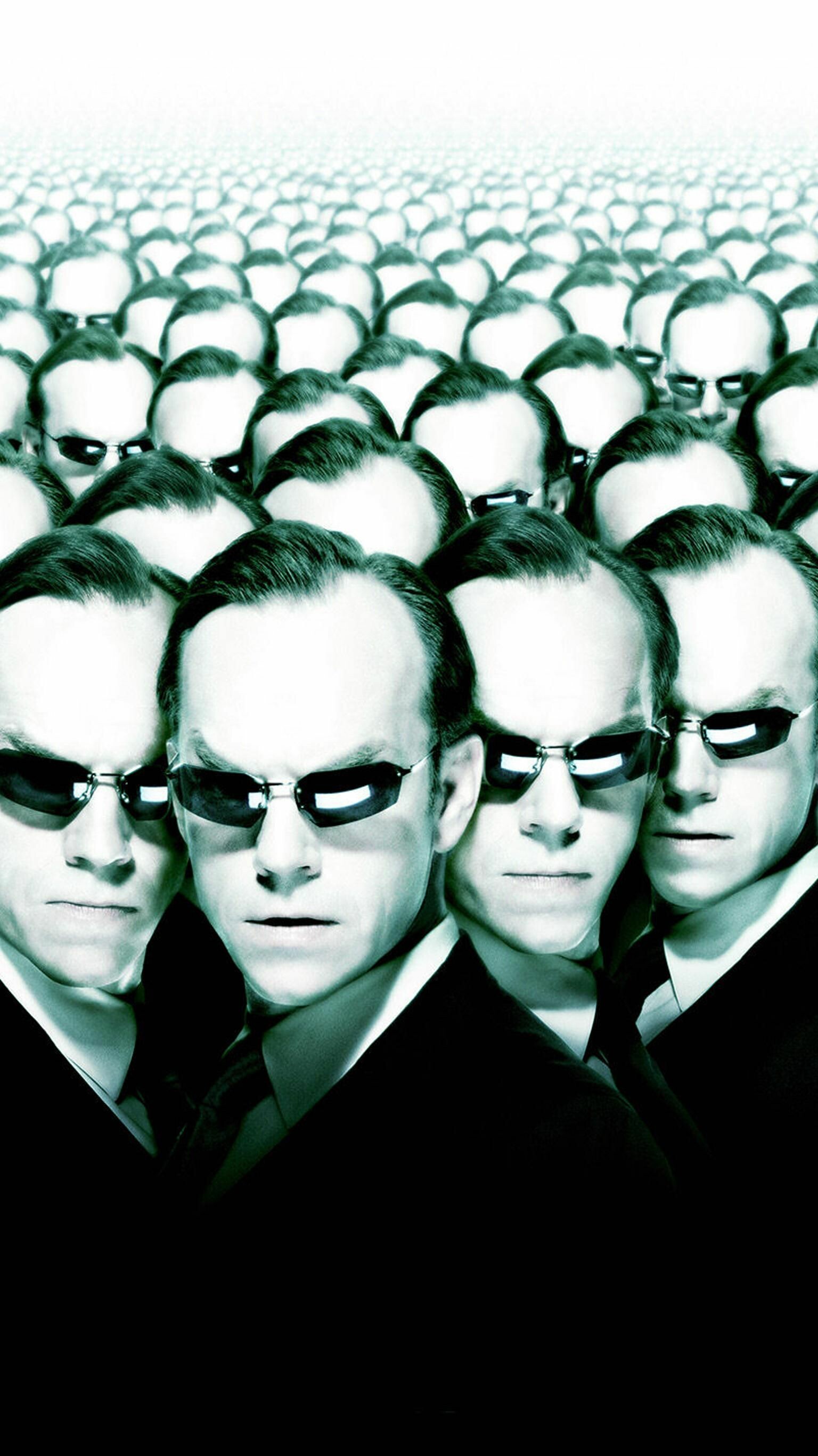 Agent Smith clones, Hugo Weaving, Black sunglasses suits — 1536×2732 HD wallpaper