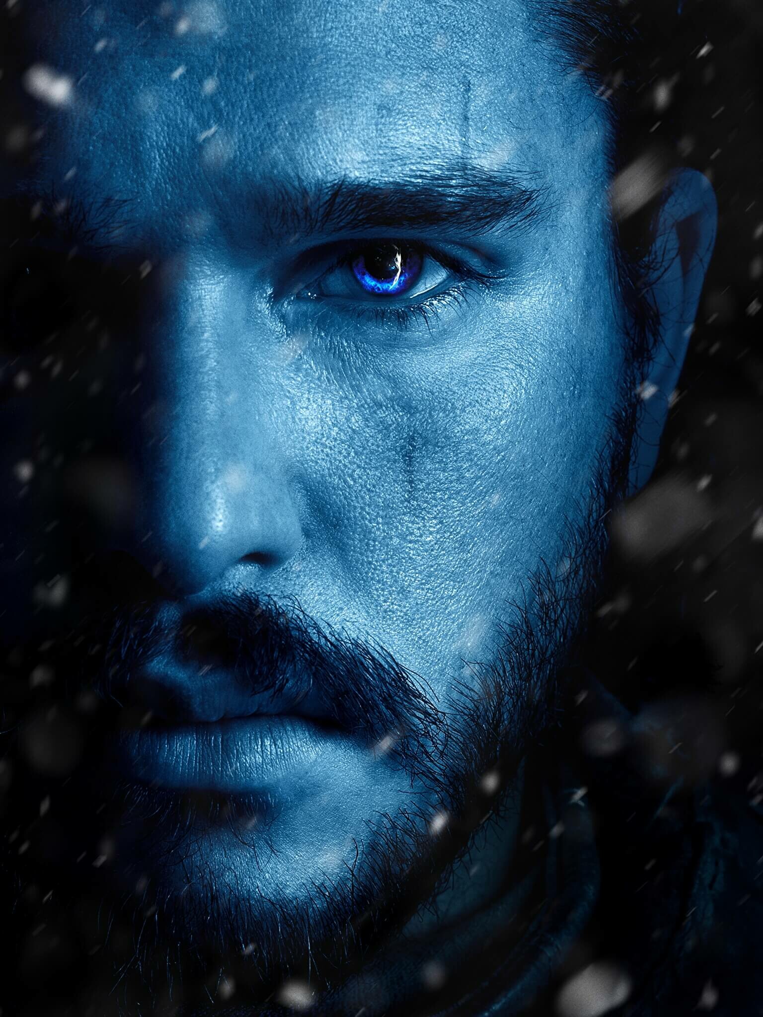 Jon Snow (Kit Harington), House Stark, Night's Watch, White Walkers, Season 7 (2017) blue-eye poster, Longclaw, Winterfell — 1536×2048 HD wallpaper