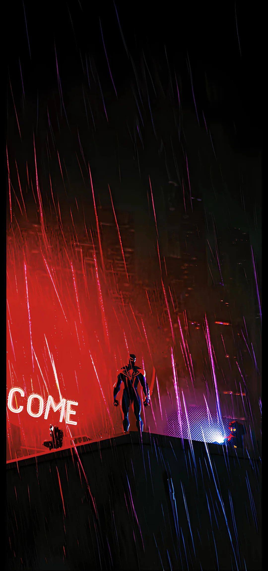 Spiderman Neon Rain Comic Art 4k for iPhone Spiderman Neon Rain Comic Art 4k for iPhone — 1080×2293 HD wallpaper