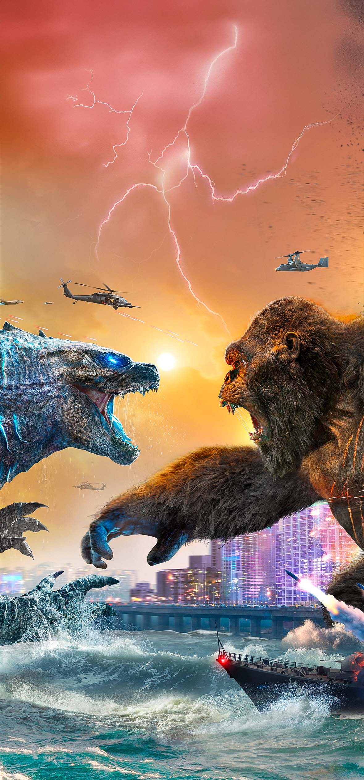 Godzilla and Kong Battle Wallpapers 4k iPhone Godzilla and Kong Battle Wallpapers 4k iPhone — 1179×2526 HD wallpaper
