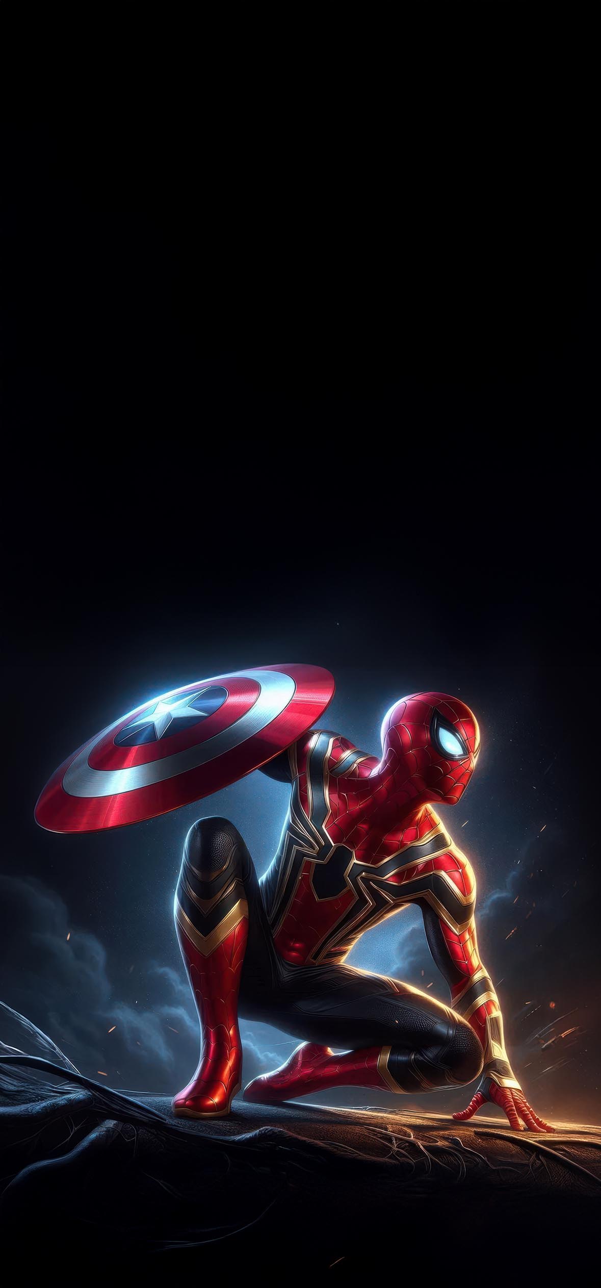 Spiderman Captain America Shield Art Wallpapers Spiderman Captain America Shield Art Wallpapers — 1179×2526 HD wallpaper