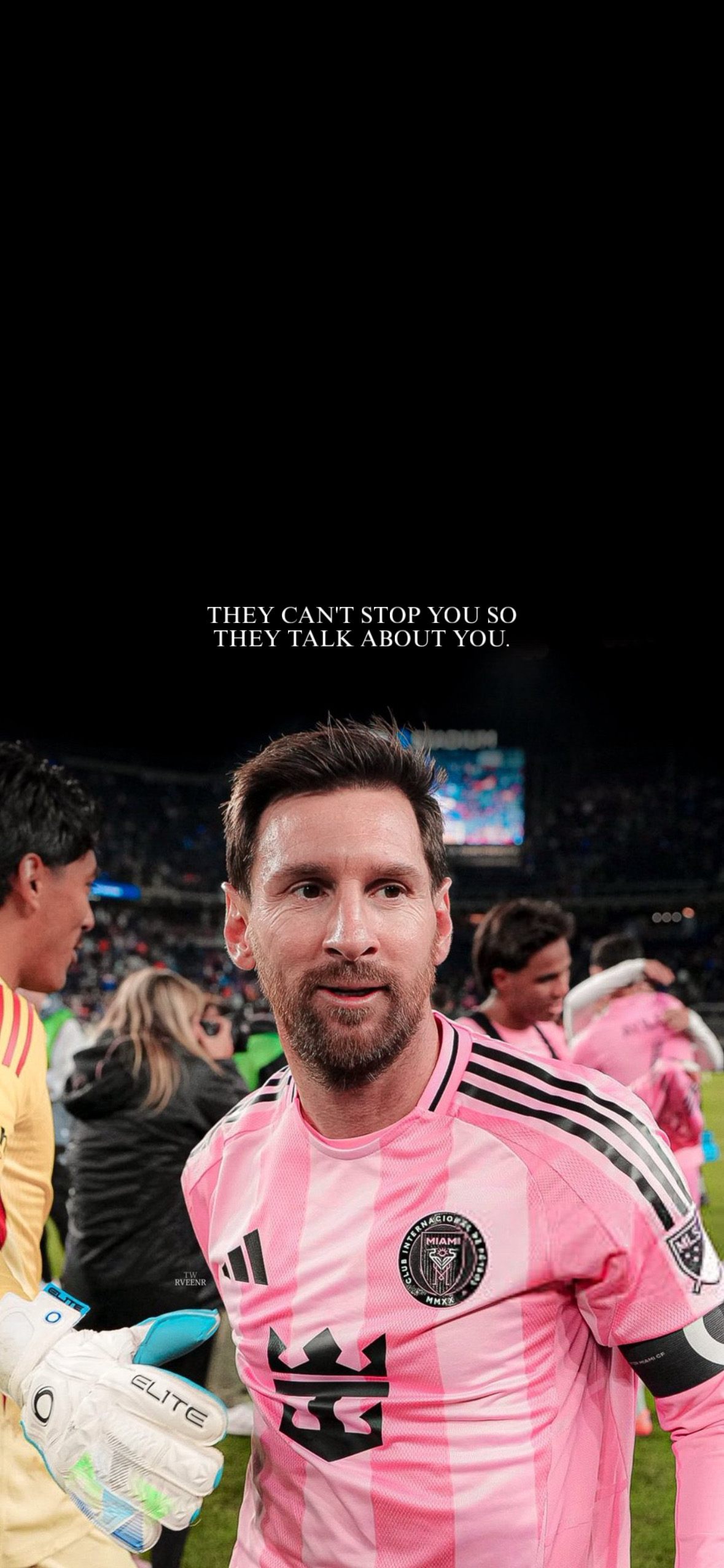 Lionel Messi Inter Miami "They Can't Stop You" – Iconic Football Wallpaper Lionel Messi Inter Miami "They Can't Stop You" – Iconic Football Wallpaper — 1179×2552 HD wallpaper