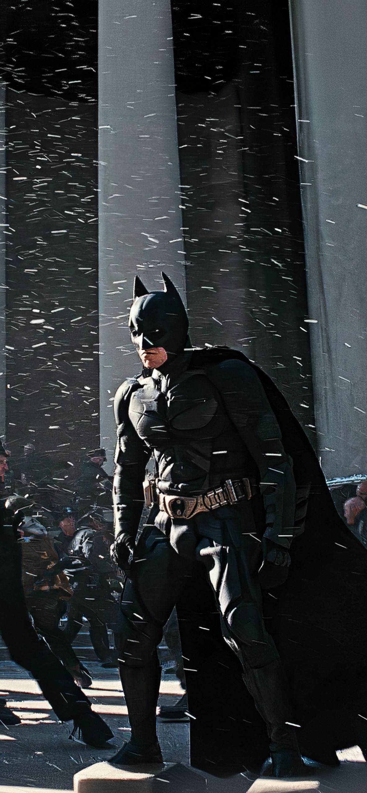 The Dark Knight Rises Snow Scene – Christian Bale Batman Wallpaper The Dark Knight Rises Snow Scene – Christian Bale Batman Wallpaper — 1184×2560 HD wallpaper