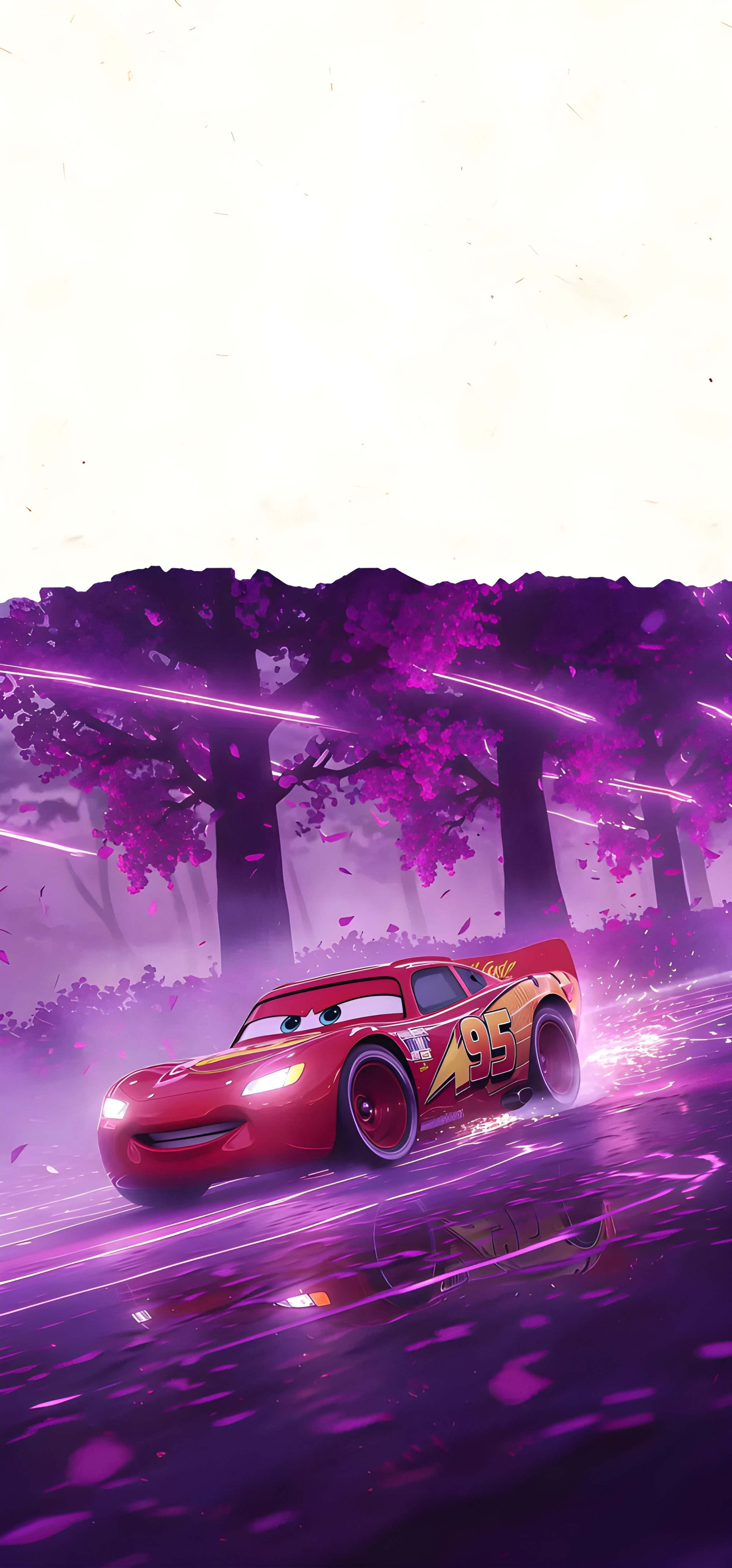 Lightning McQueen Purple Neon Drift 4K Lightning McQueen Purple Neon Drift 4K — 2048×4388 HD wallpaper