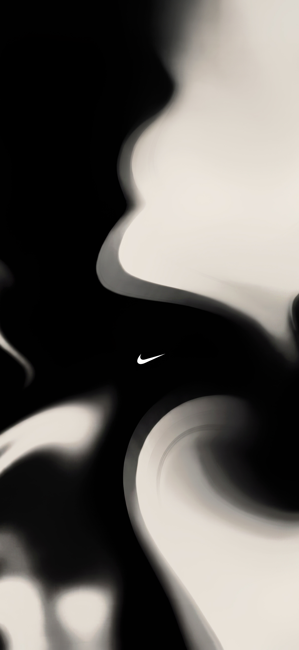 Black & Cream Abstract Nike Swoosh Wallpaper Black & Cream Abstract Nike Swoosh Wallpaper — 1179×2556 HD wallpaper