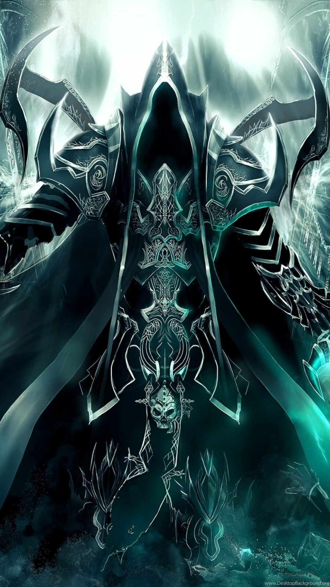 Malthael Reaper of Souls, Hooded scythe wielder, Teal ethereal glow Malthael Reaper of Souls, Hooded scythe wielder, Teal ethereal glow — 1080×1920 HD wallpaper