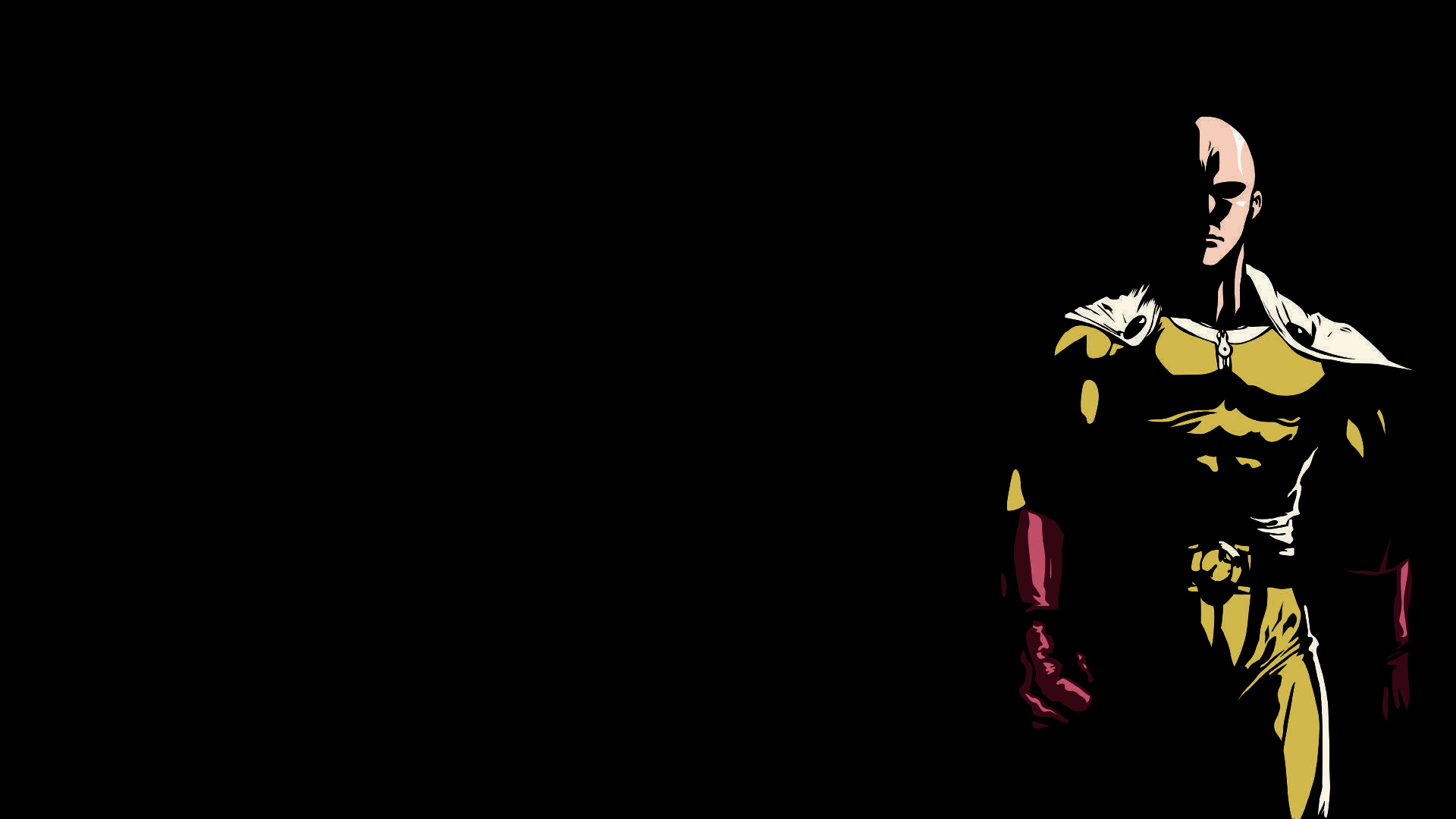 Saitama, Minimalist silhouette, Black background Saitama, Minimalist silhouette, Black background — 1920×1080 HD wallpaper
