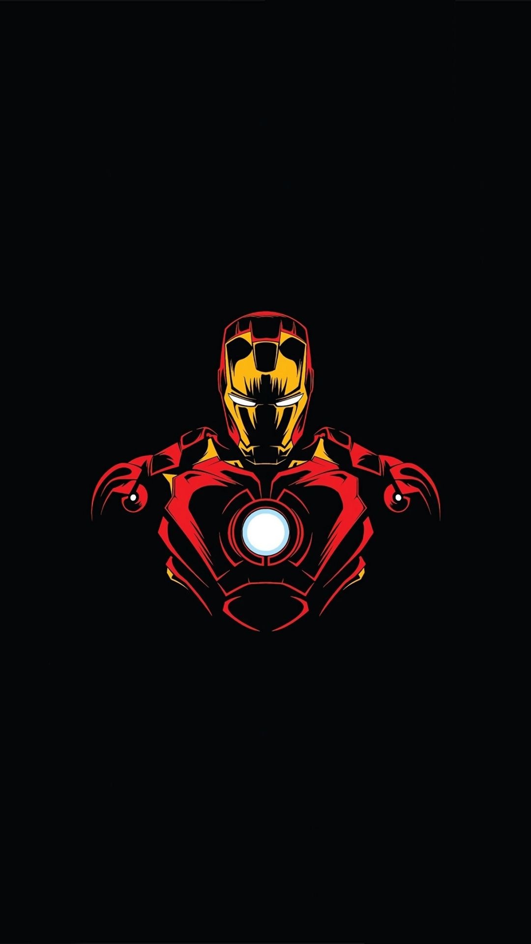 Iron Man, Glowing arc reactor, Black backdrop Iron Man, Glowing arc reactor, Black backdrop — 1080×1920 HD wallpaper