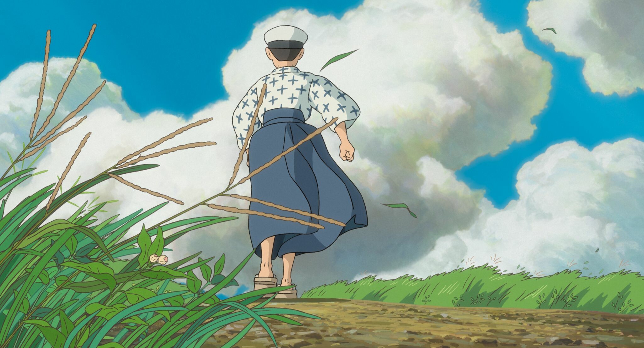 Jiro Horikoshi, Student cap yukata, Windswept grassy hillside Jiro Horikoshi, Student cap yukata, Windswept grassy hillside — 2048×1108 HD wallpaper