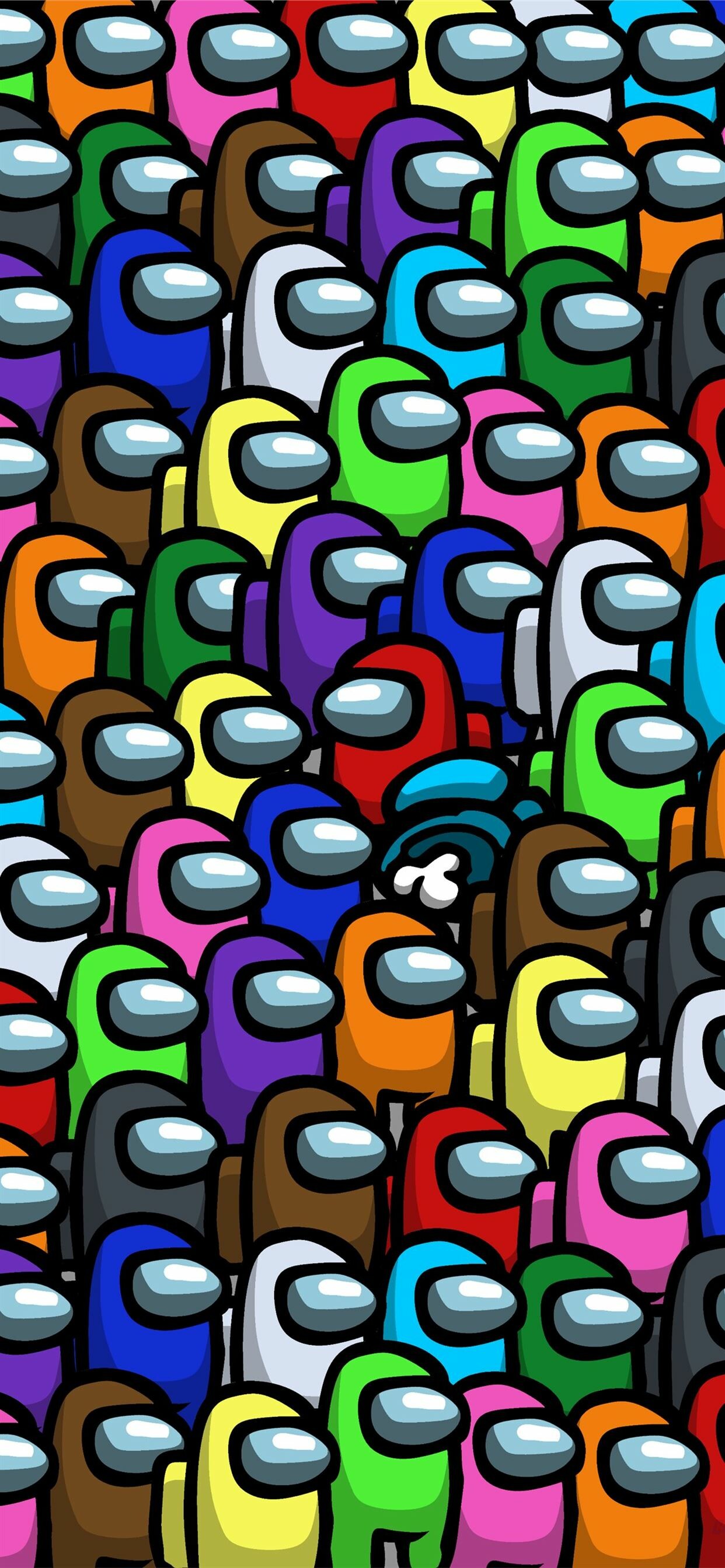 Among Us crewmates, Ejected crewmate ghost, Colorful crowded pattern Among Us crewmates, Ejected crewmate ghost, Colorful crowded pattern — 1242×2688 HD wallpaper