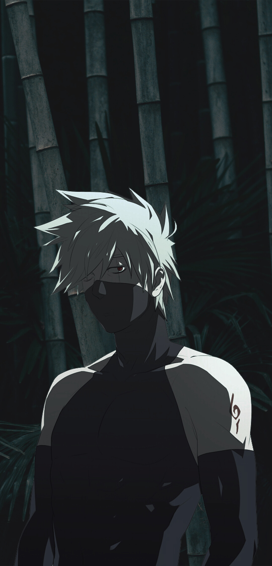 Kakashi Hatake, ANBU tattoo, Sharingan, Bamboo grove Kakashi Hatake, ANBU tattoo, Sharingan, Bamboo grove — 1080×2244 HD wallpaper