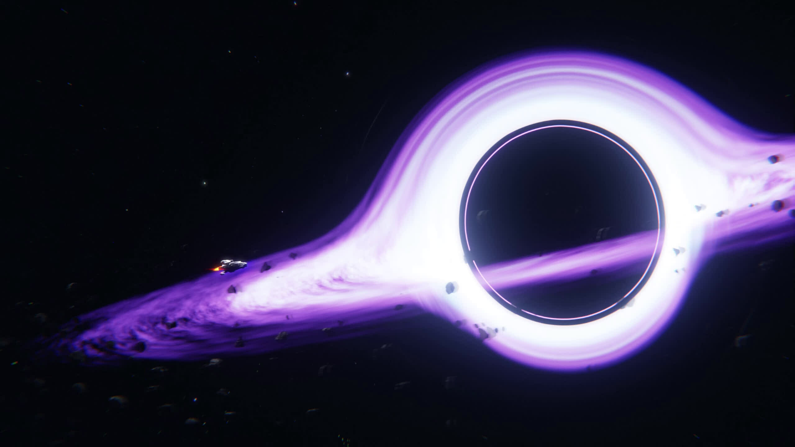 Spaceship, Black Holes Wallpaper, HD Desktop Spaceship, Black Holes Wallpaper, HD Desktop — 2560×1440 HD wallpaper