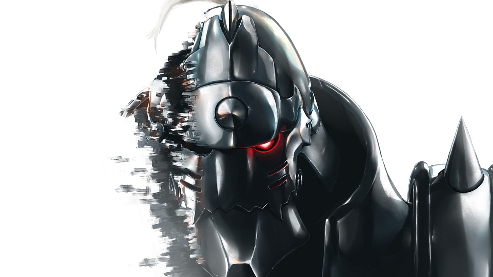 Alphonse Elric armor, Glowing red eye, Disintegrating metal helmet Alphonse Elric armor, Glowing red eye, Disintegrating metal helmet — 1920×1080 HD wallpaper