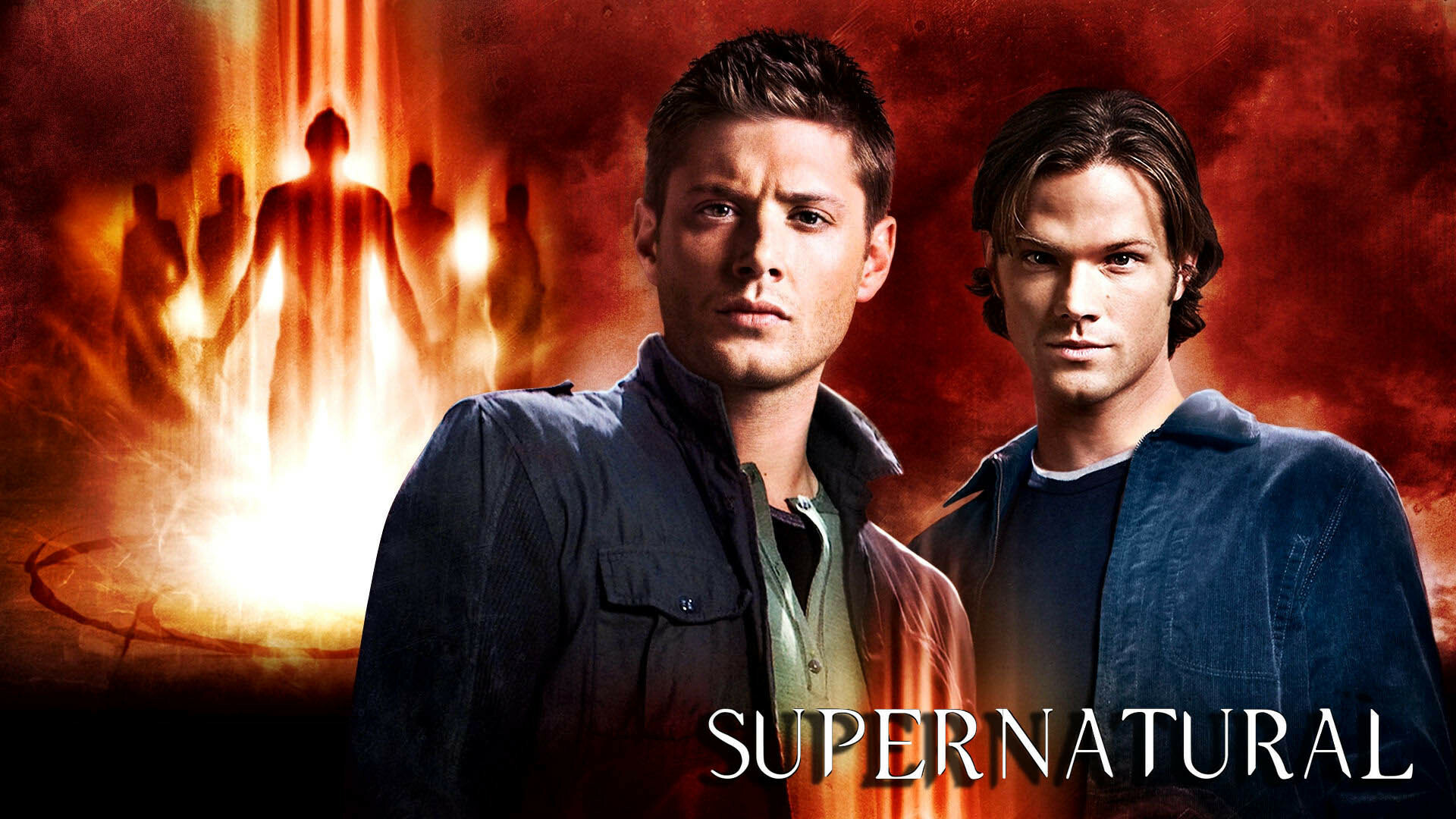 Dean Winchester, Sam Winchester, Glowing angelic silhouettes Dean Winchester, Sam Winchester, Glowing angelic silhouettes — 1920×1080 HD wallpaper