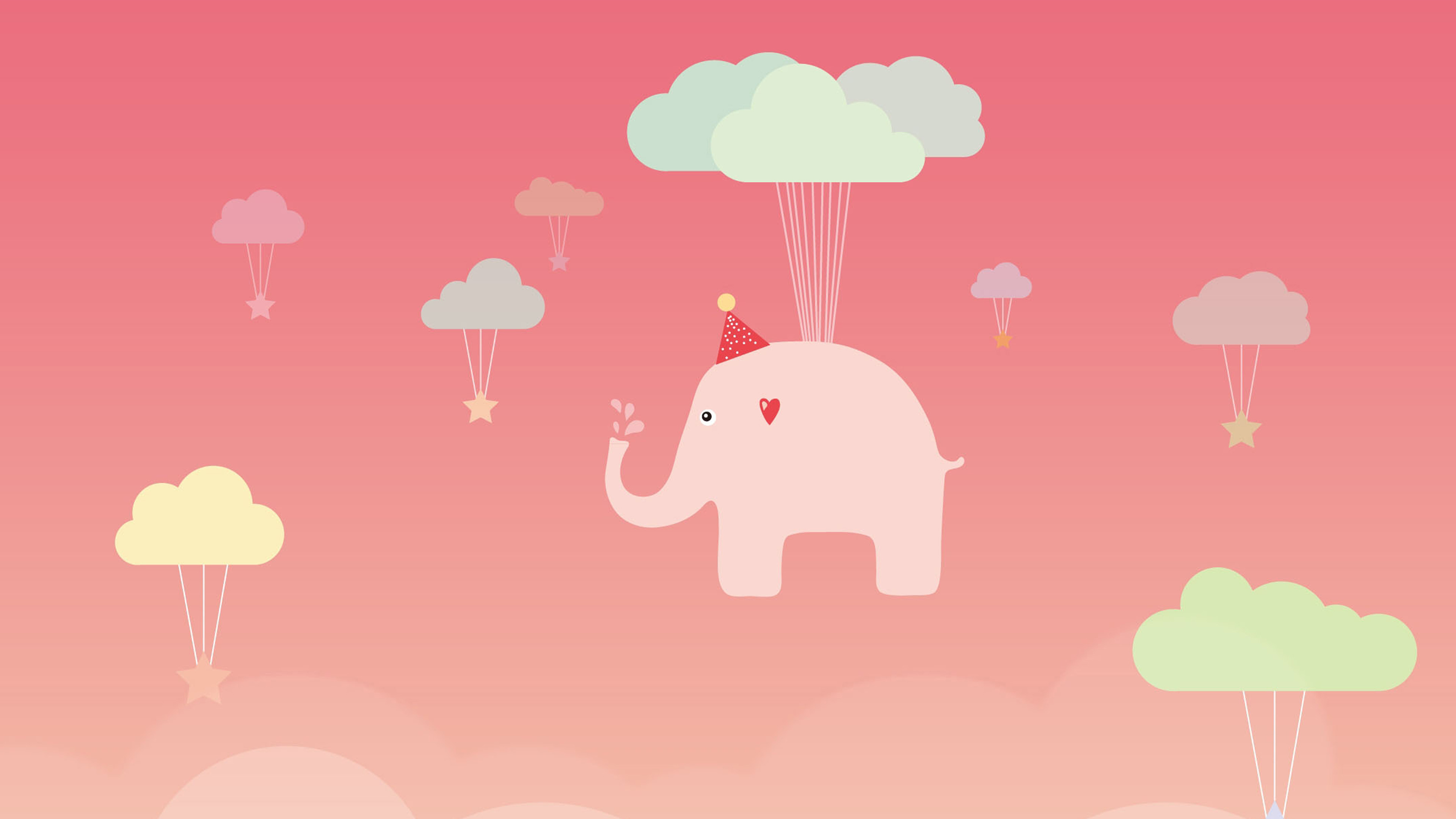 Elephant, Cute Pink Wallpaper, 4K Desktop Elephant, Cute Pink Wallpaper, 4K Desktop — 3840×2160 HD wallpaper