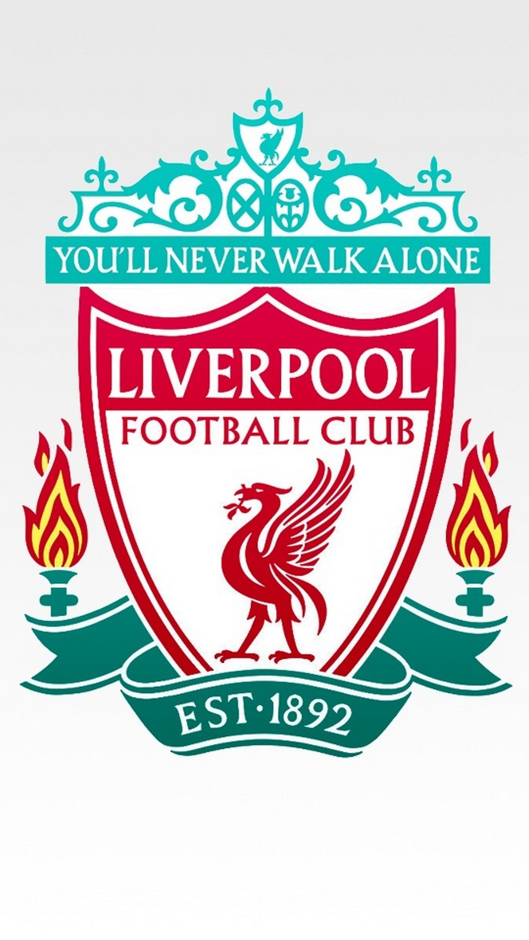 Liverpool FC crest, Liver Bird emblem, Twin torch flames Liverpool FC crest, Liver Bird emblem, Twin torch flames — 1080×1920 HD wallpaper