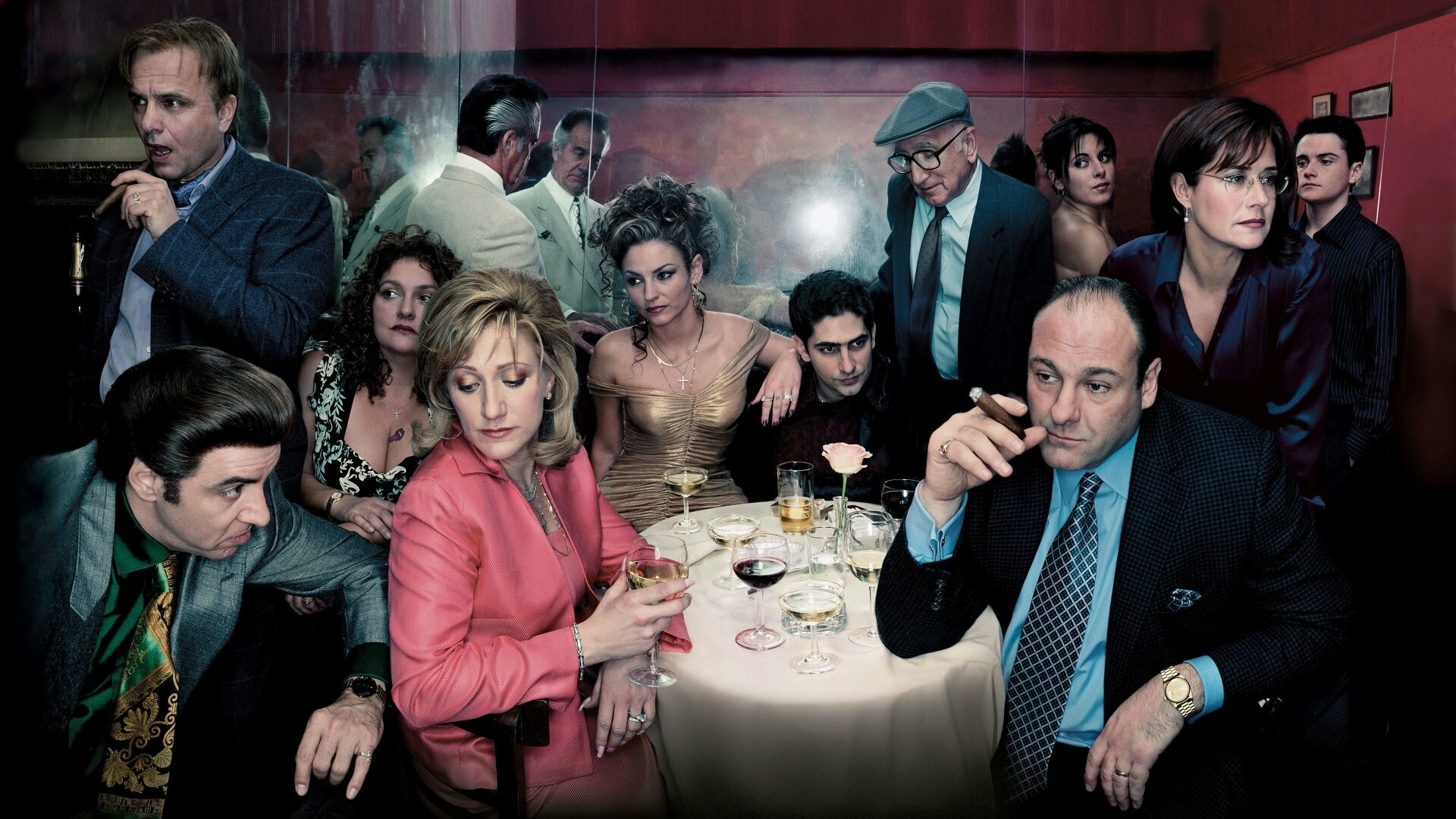 Tony Soprano cigar, Sopranos cast ensemble, Mob dinner scene Tony Soprano cigar, Sopranos cast ensemble, Mob dinner scene — 1920×1080 HD wallpaper
