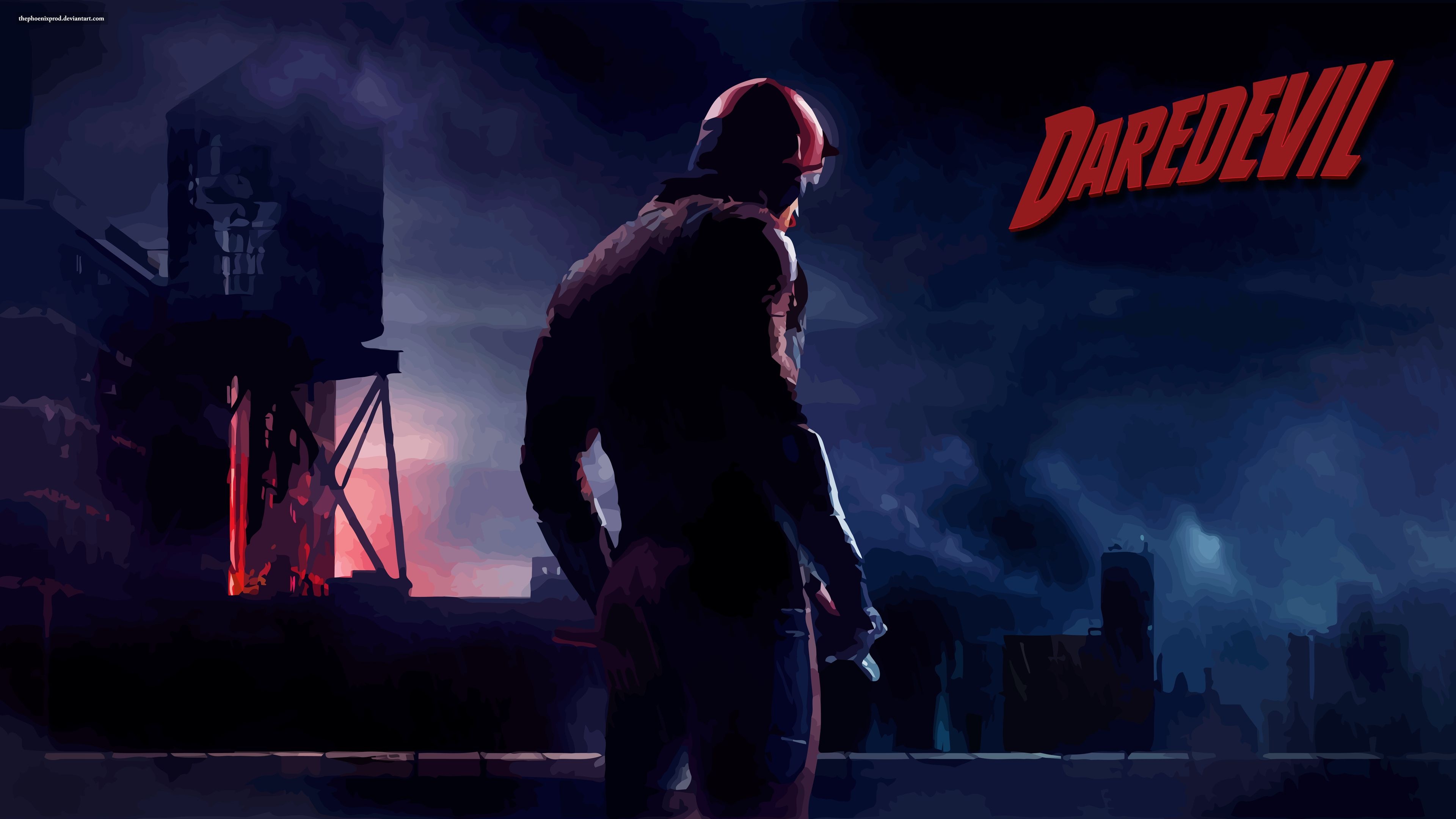 Matt Murdock rooftop, Punisher skull water tower, Hell's Kitchen skyline Matt Murdock rooftop, Punisher skull water tower, Hell's Kitchen skyline — 3840×2160 HD wallpaper