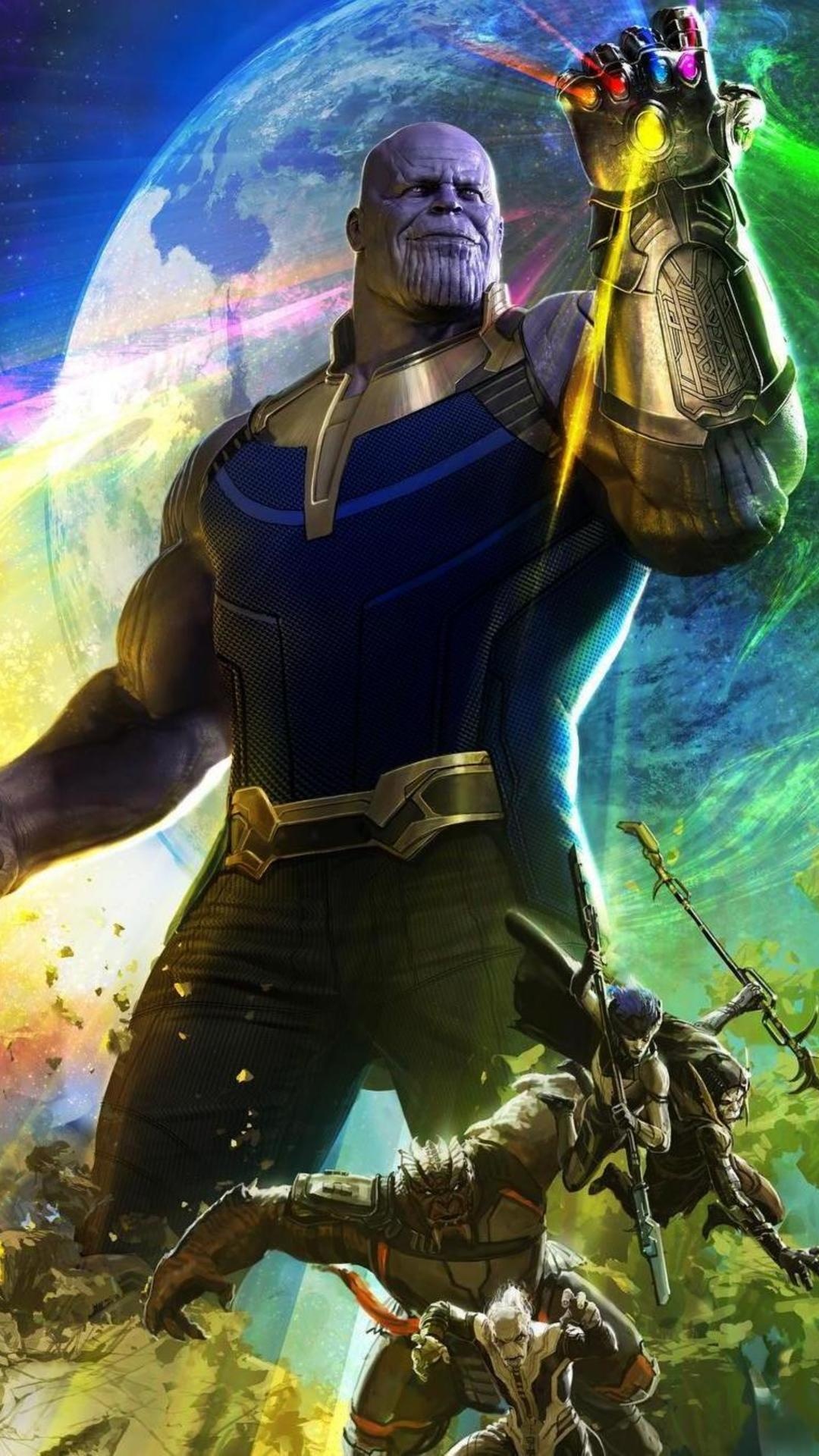 Thanos, Infinity Gauntlet, Black Order, Planet Earth backdrop Thanos, Infinity Gauntlet, Black Order, Planet Earth backdrop — 1080×1920 HD wallpaper