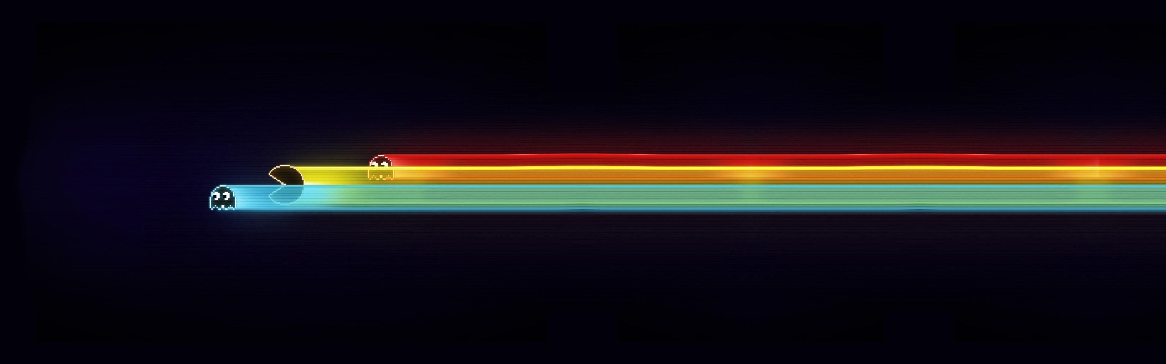 Pac-Man, Dual Monitor Wallpaper, Dual Screen Desktop Pac-Man, Dual Monitor Wallpaper, Dual Screen Desktop — 3840×1200 HD wallpaper