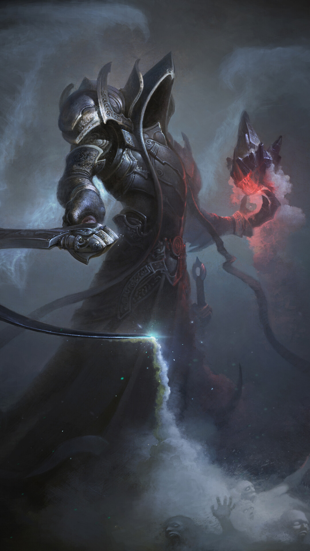 Malthael Reaper of Souls, Soul-reaping scythe, Tormented souls mist Malthael Reaper of Souls, Soul-reaping scythe, Tormented souls mist — 1080×1920 HD wallpaper