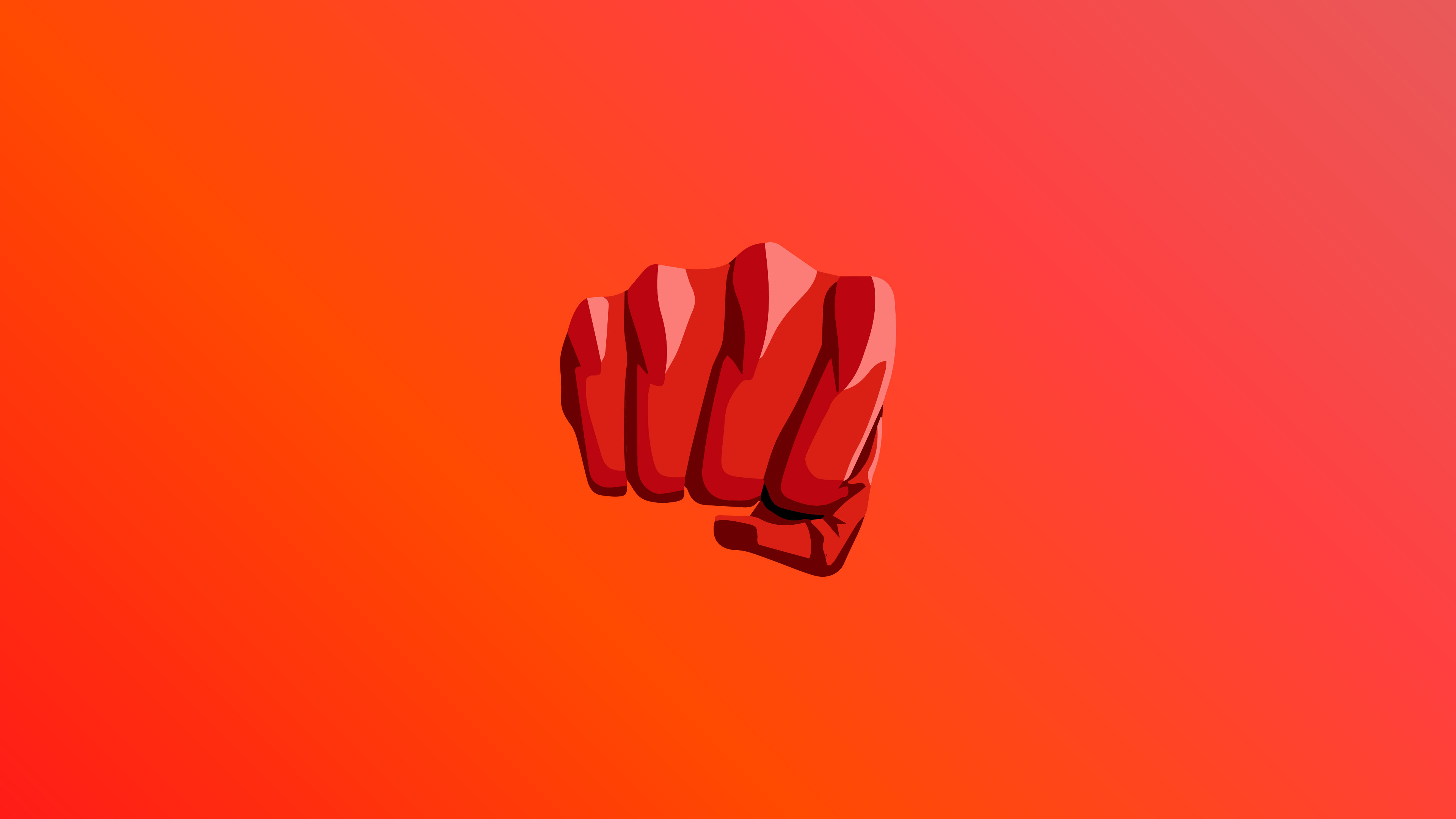 Saitama, Minimalist red-glove punch, Red gradient background Saitama, Minimalist red-glove punch, Red gradient background — 3840×2160 HD wallpaper