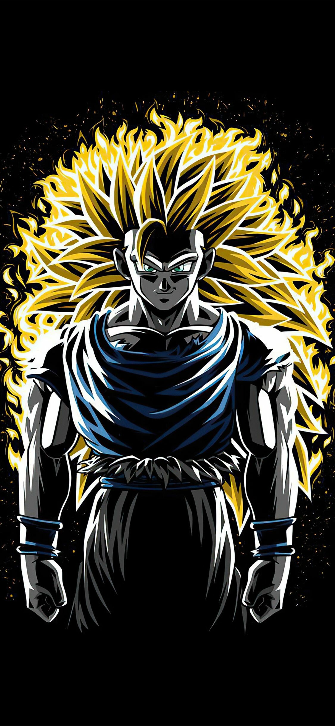 Goku, Super Saiyan 3, Flaming yellow aura Goku, Super Saiyan 3, Flaming yellow aura — 1125×2436 HD wallpaper