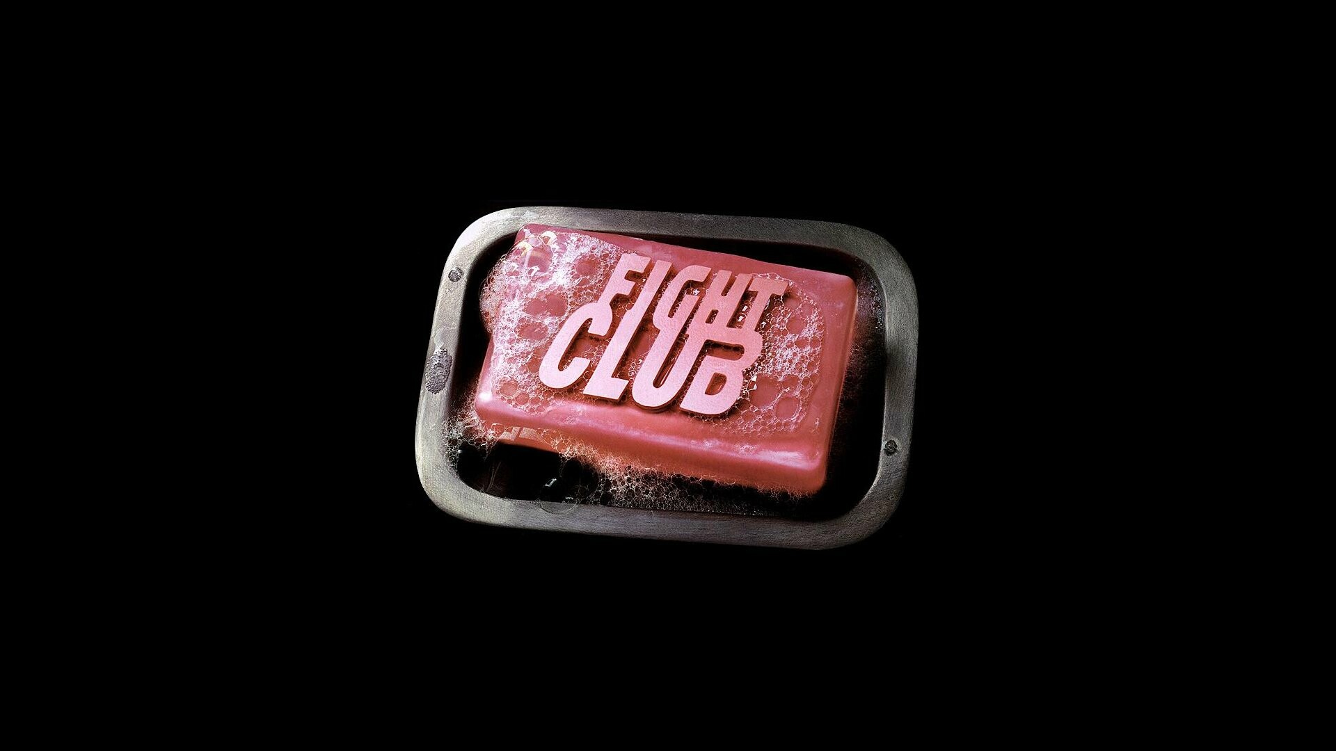 Fight Club pink soap, Metal soap dish, Black background Fight Club pink soap, Metal soap dish, Black background — 1920×1080 HD wallpaper