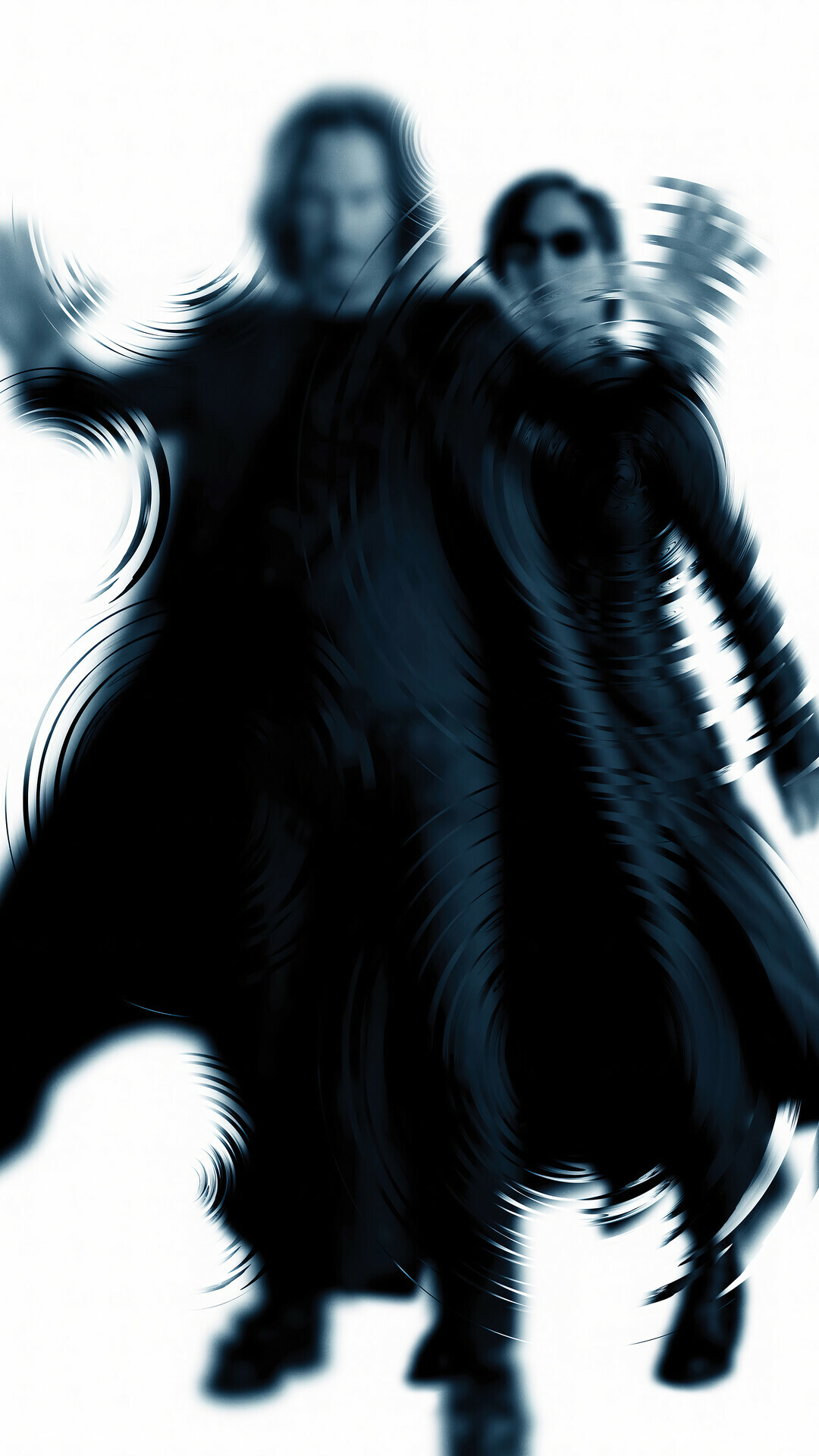 Neo and Trinity, Black trench coats, Motion blur effect Neo and Trinity, Black trench coats, Motion blur effect — 1080×1920 HD wallpaper