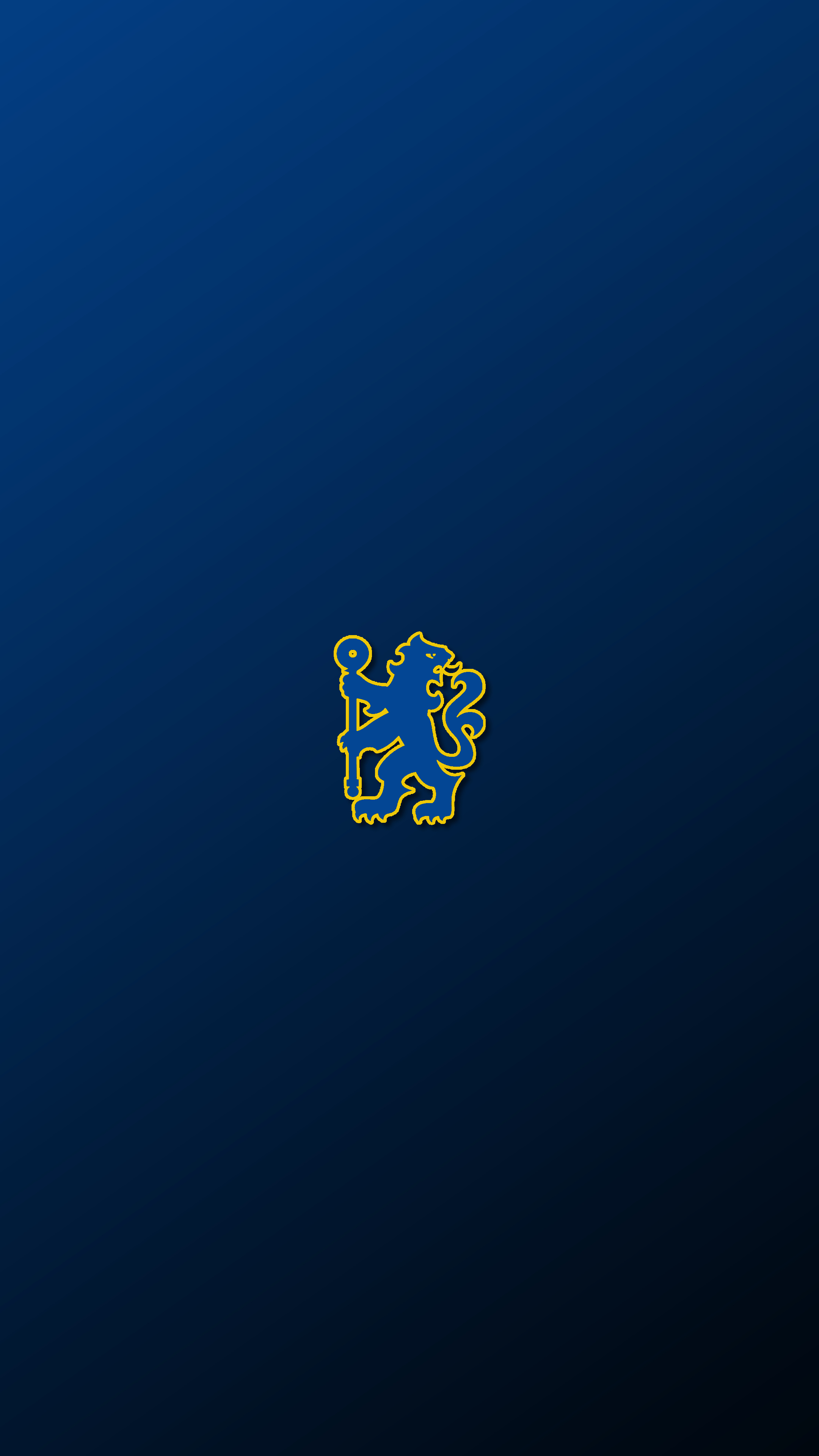 Chelsea FC lion emblem, Gold outline lion, Blue gradient backdrop Chelsea FC lion emblem, Gold outline lion, Blue gradient backdrop — 2160×3840 HD wallpaper