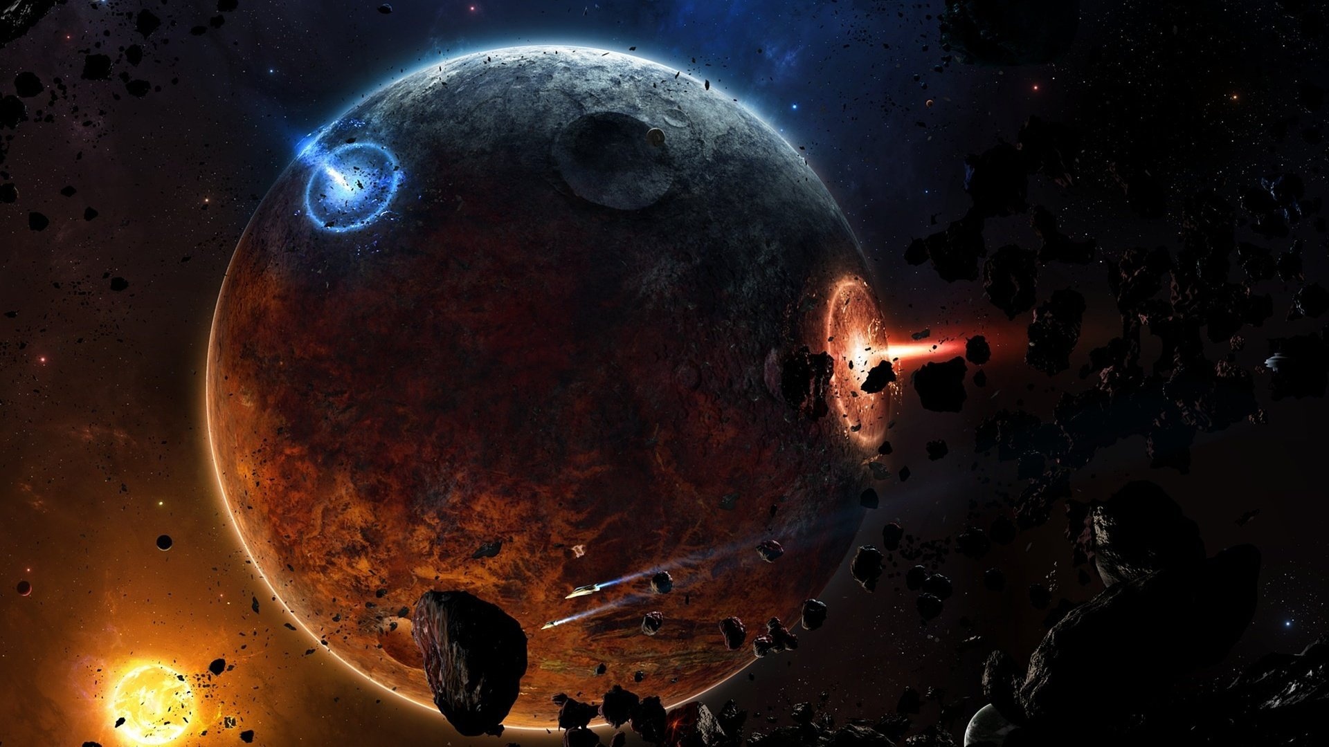 Planet destruction, Cosmos Wallpaper, Full HD Desktop Planet destruction, Cosmos Wallpaper, Full HD Desktop — 1920×1080 HD wallpaper