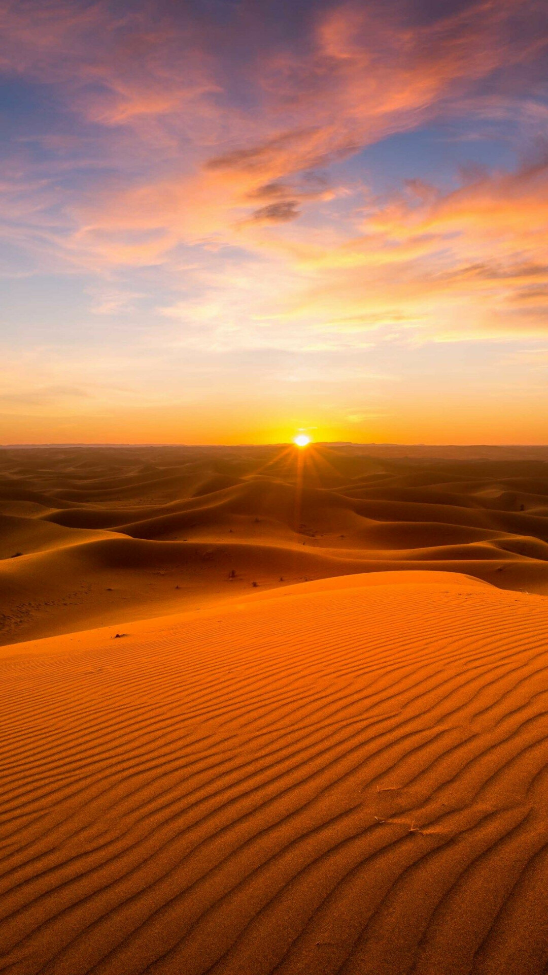 Sahara sand dunes, Horizon sunburst, Rippled orange sand Sahara sand dunes, Horizon sunburst, Rippled orange sand — 1080×1920 HD wallpaper