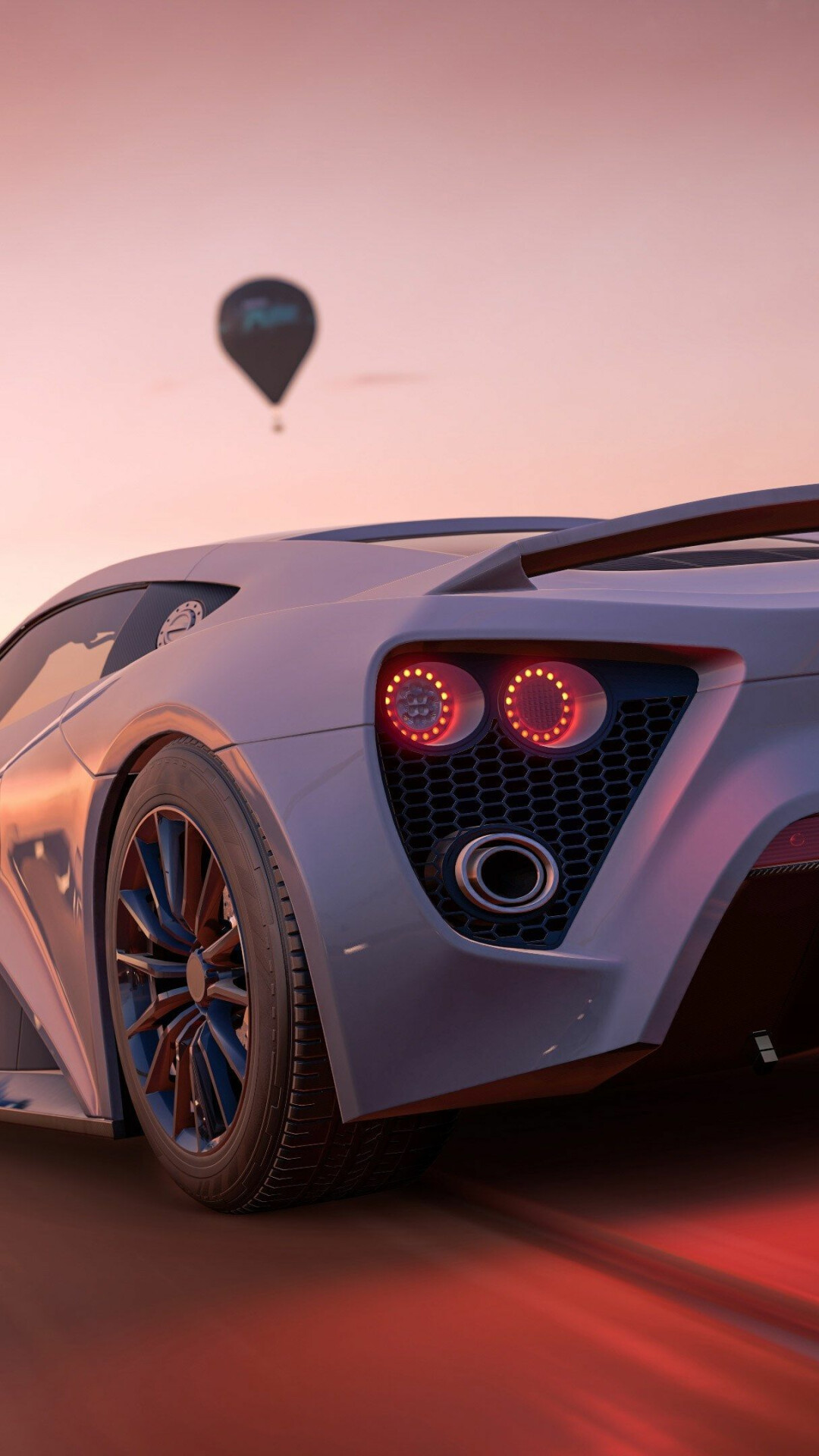Zenvo hypercar, Hot air balloon, Pink sunset sky Zenvo hypercar, Hot air balloon, Pink sunset sky — 1080×1920 HD wallpaper