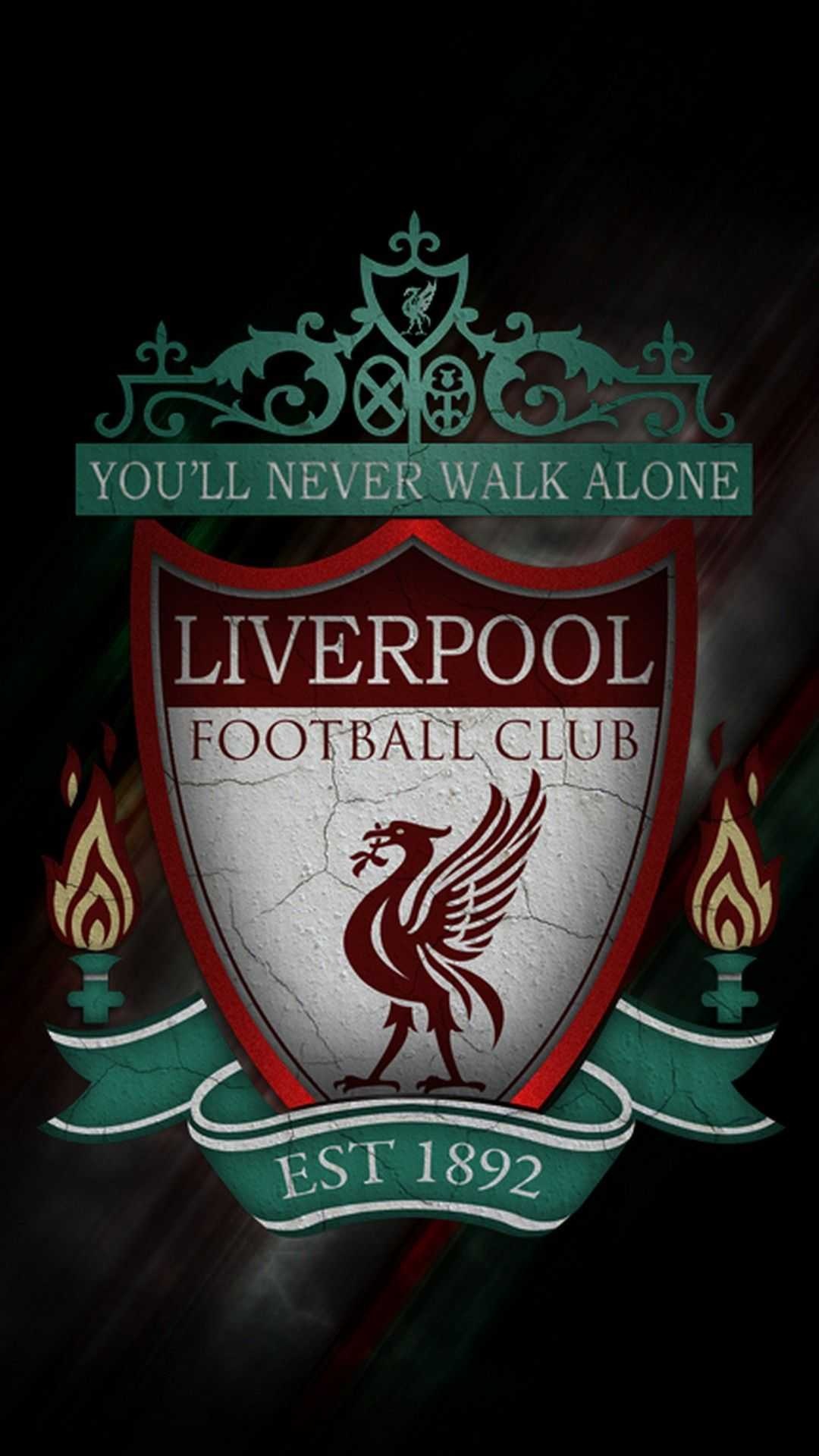 Liverpool FC crest, Cracked stone shield texture, Black background Liverpool FC crest, Cracked stone shield texture, Black background — 1080×1920 HD wallpaper