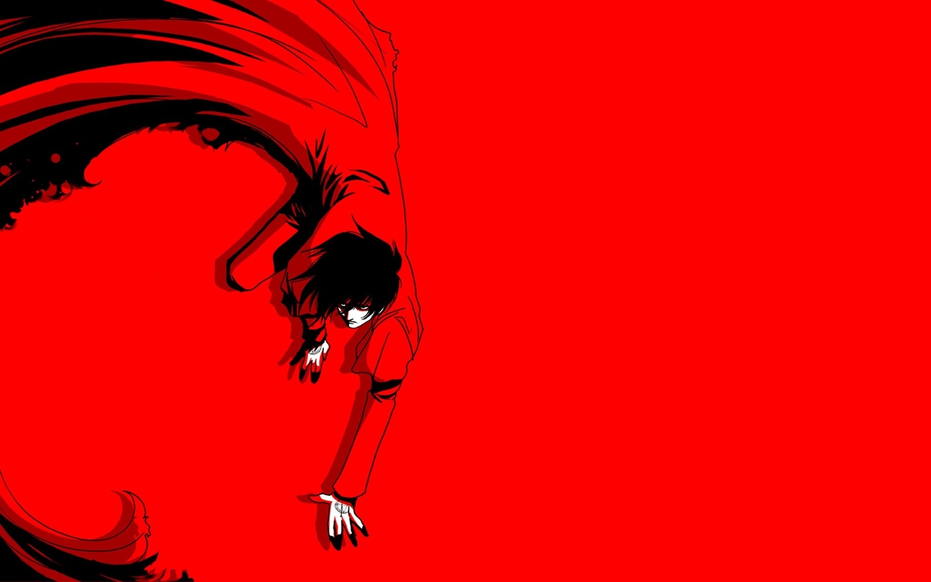 Alucard Hellsing, Crouching vampire silhouette, Crimson red void Alucard Hellsing, Crouching vampire silhouette, Crimson red void — 1920×1200 HD wallpaper