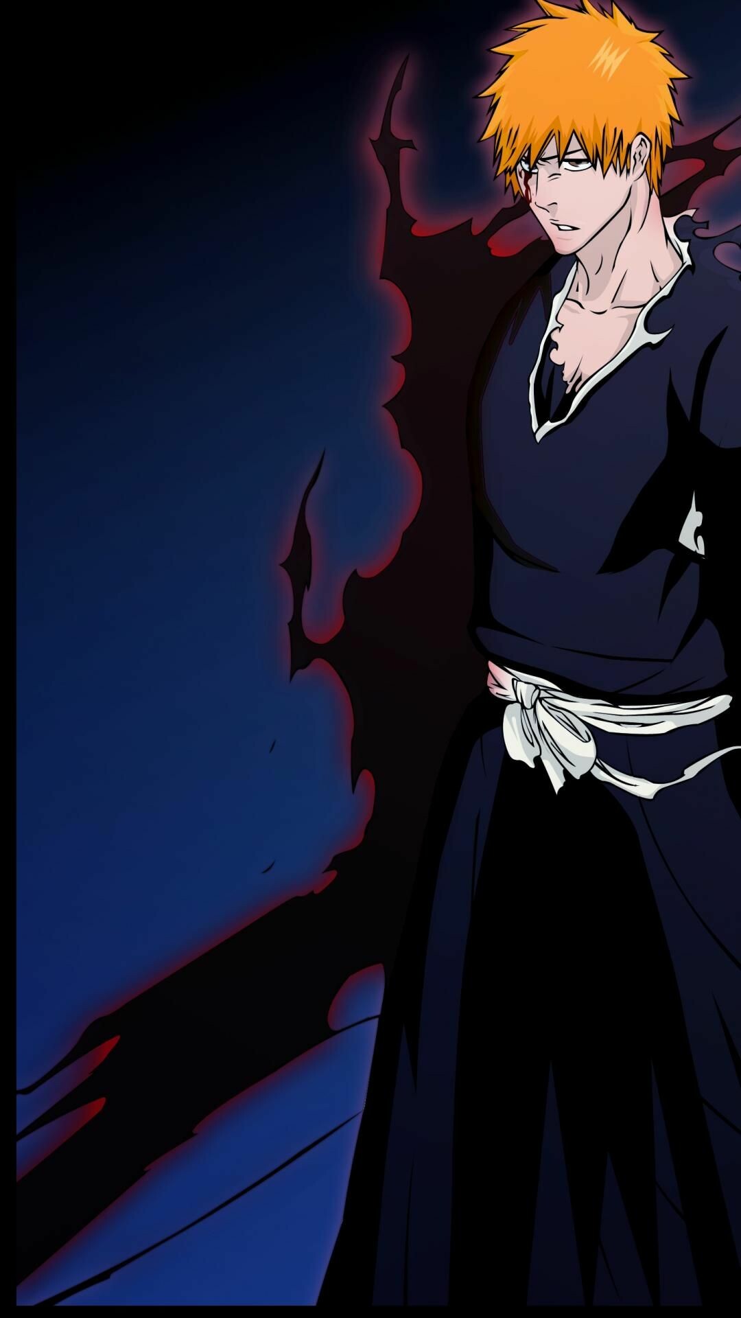 Ichigo Kurosaki, Inner Hollow shadow, White sash shihakusho Ichigo Kurosaki, Inner Hollow shadow, White sash shihakusho — 1080×1920 HD wallpaper
