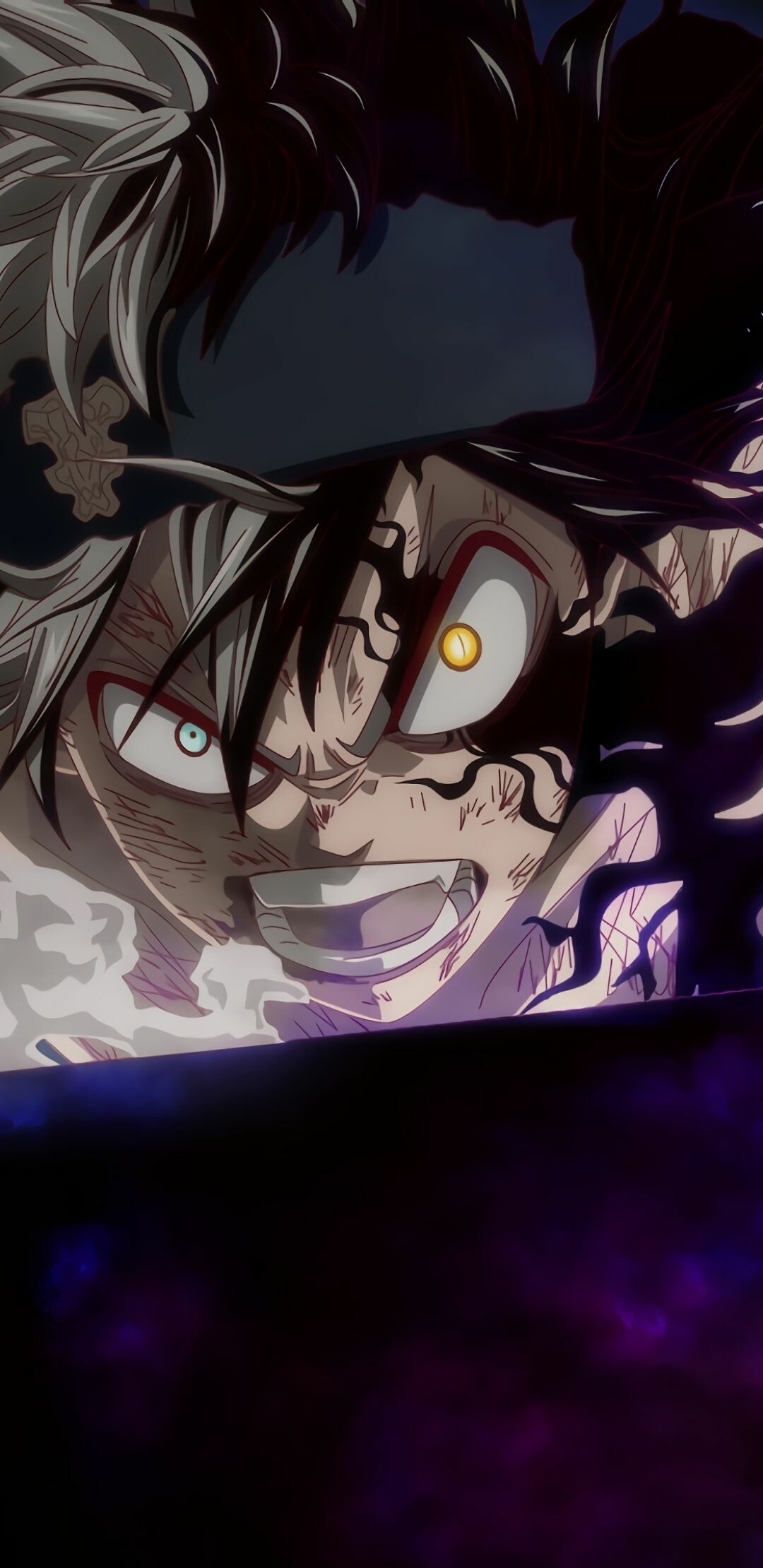 Asta demon form, Devil eye, Fanged grin close-up Asta demon form, Devil eye, Fanged grin close-up — 1080×2220 HD wallpaper