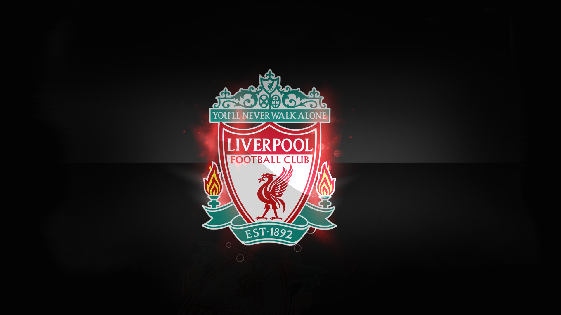 Liverpool FC crest, Liver Bird emblem, Black glowing background Liverpool FC crest, Liver Bird emblem, Black glowing background — 1920×1080 HD wallpaper